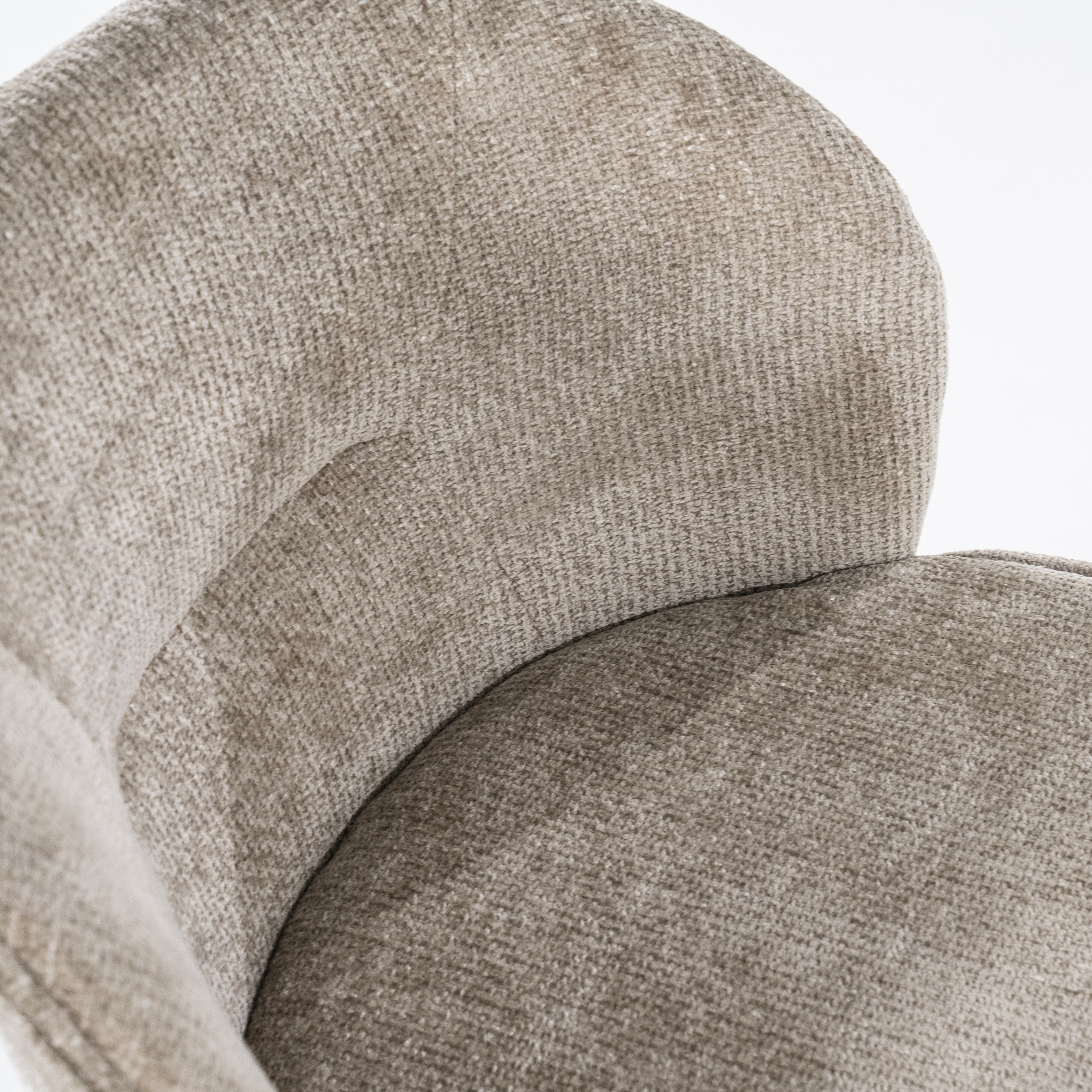 Eleonora Eetkamerstoel 'Riley' Chenille, kleur Taupe