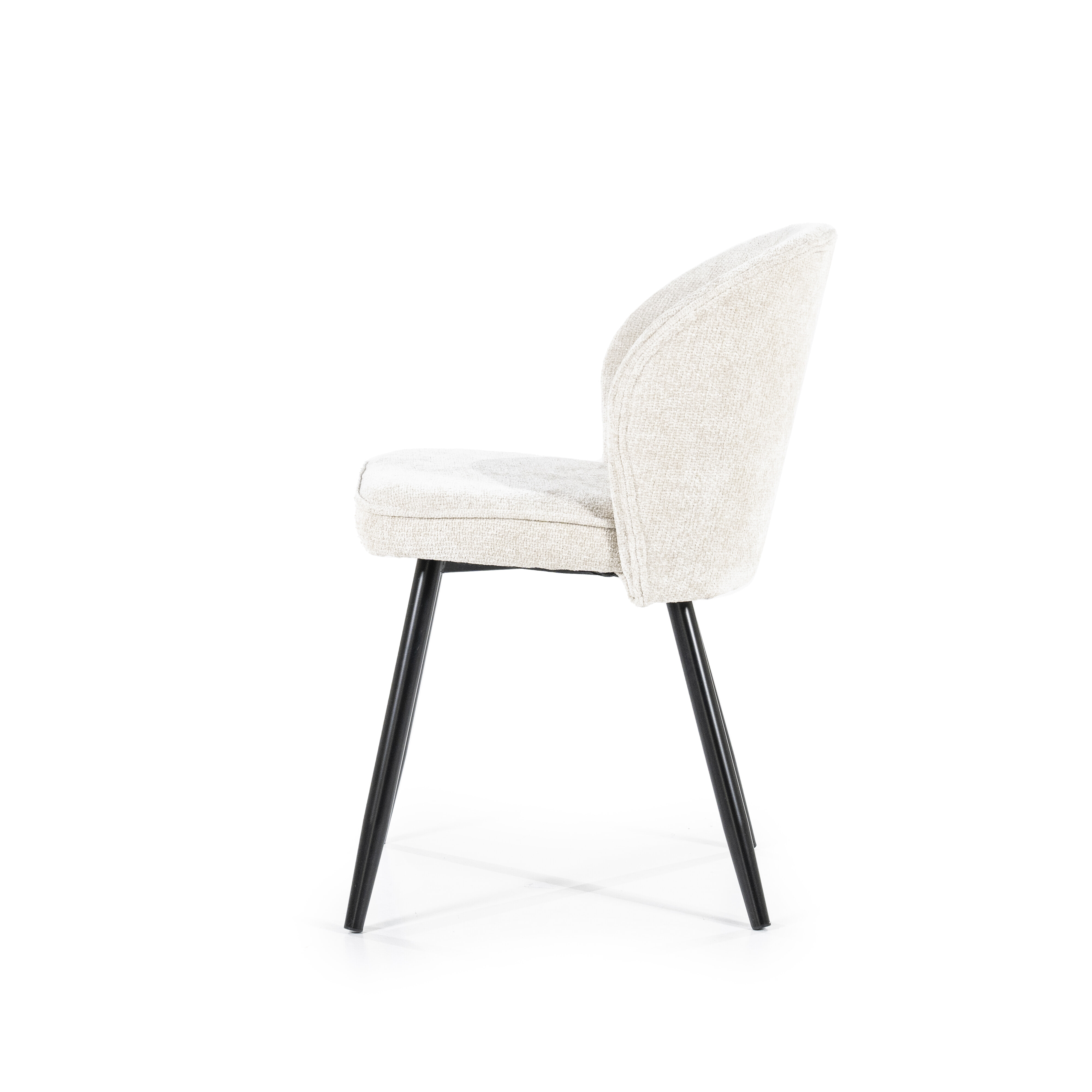 Eleonora Eetkamerstoel 'Riley' Chenille, kleur Beige