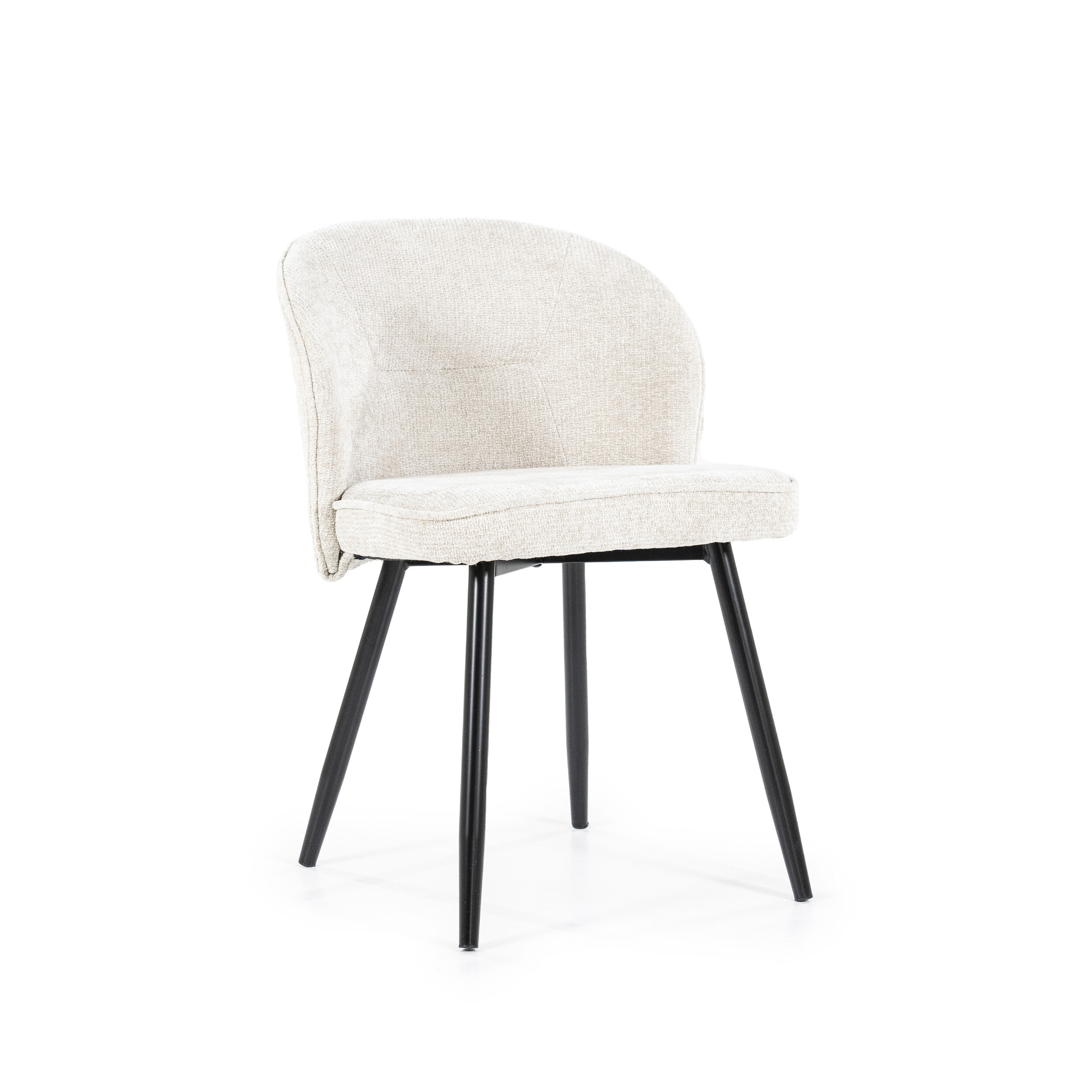 Eleonora Eetkamerstoel 'Riley' Chenille, kleur Beige
