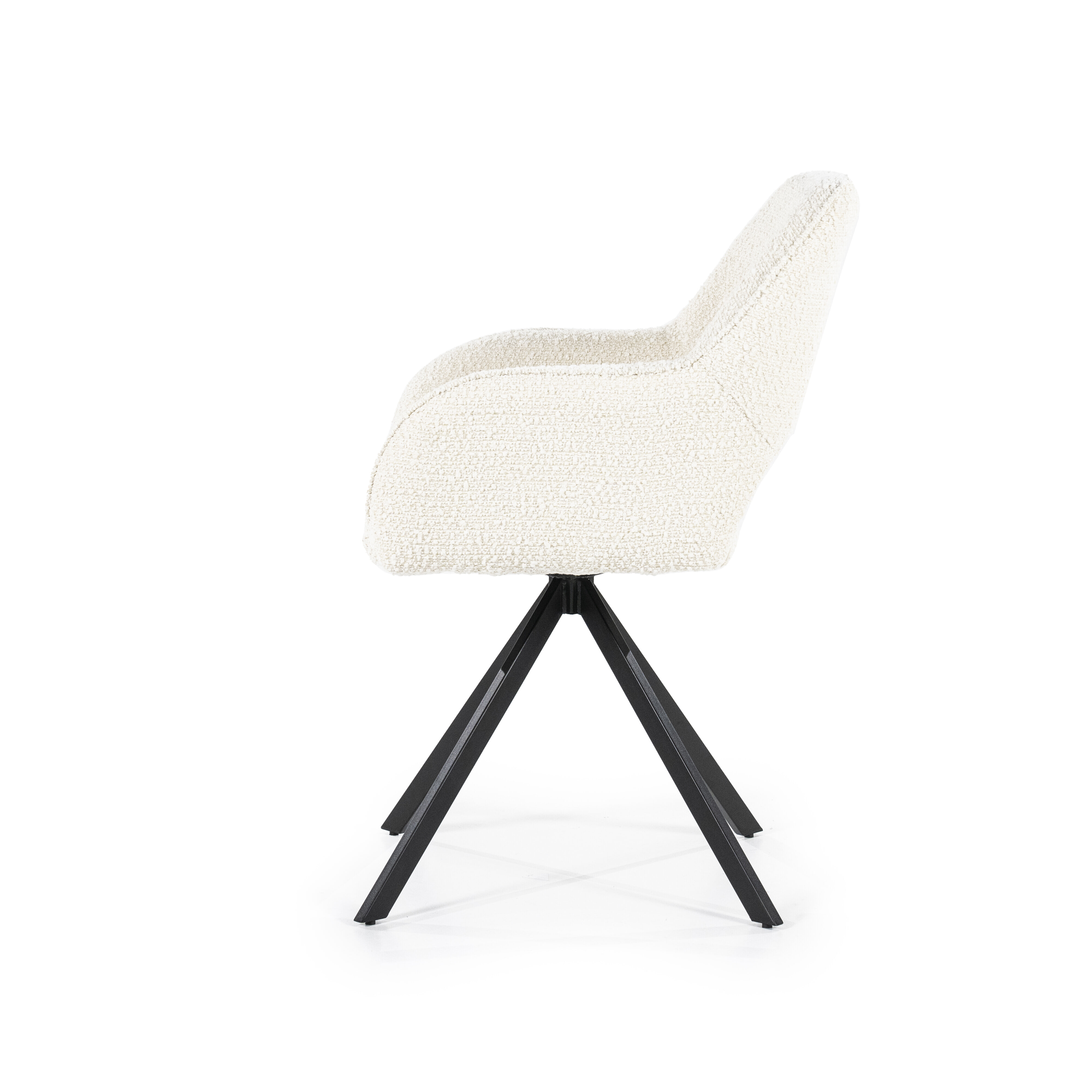 Eleonora Draaibare Eetkamerstoel 'Fabio' Bouclé, kleur Beige