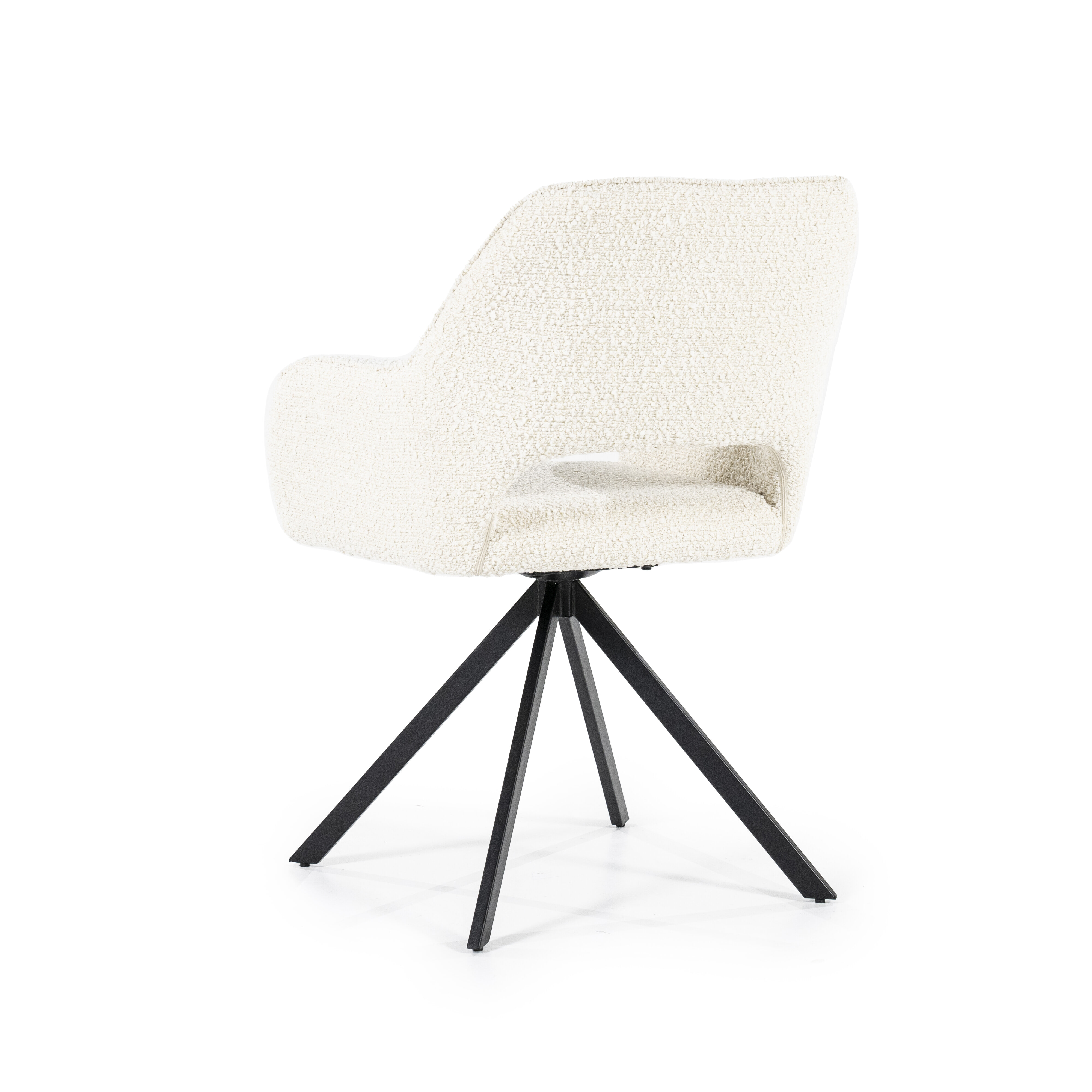Eleonora Draaibare Eetkamerstoel 'Fabio' Bouclé, kleur Beige