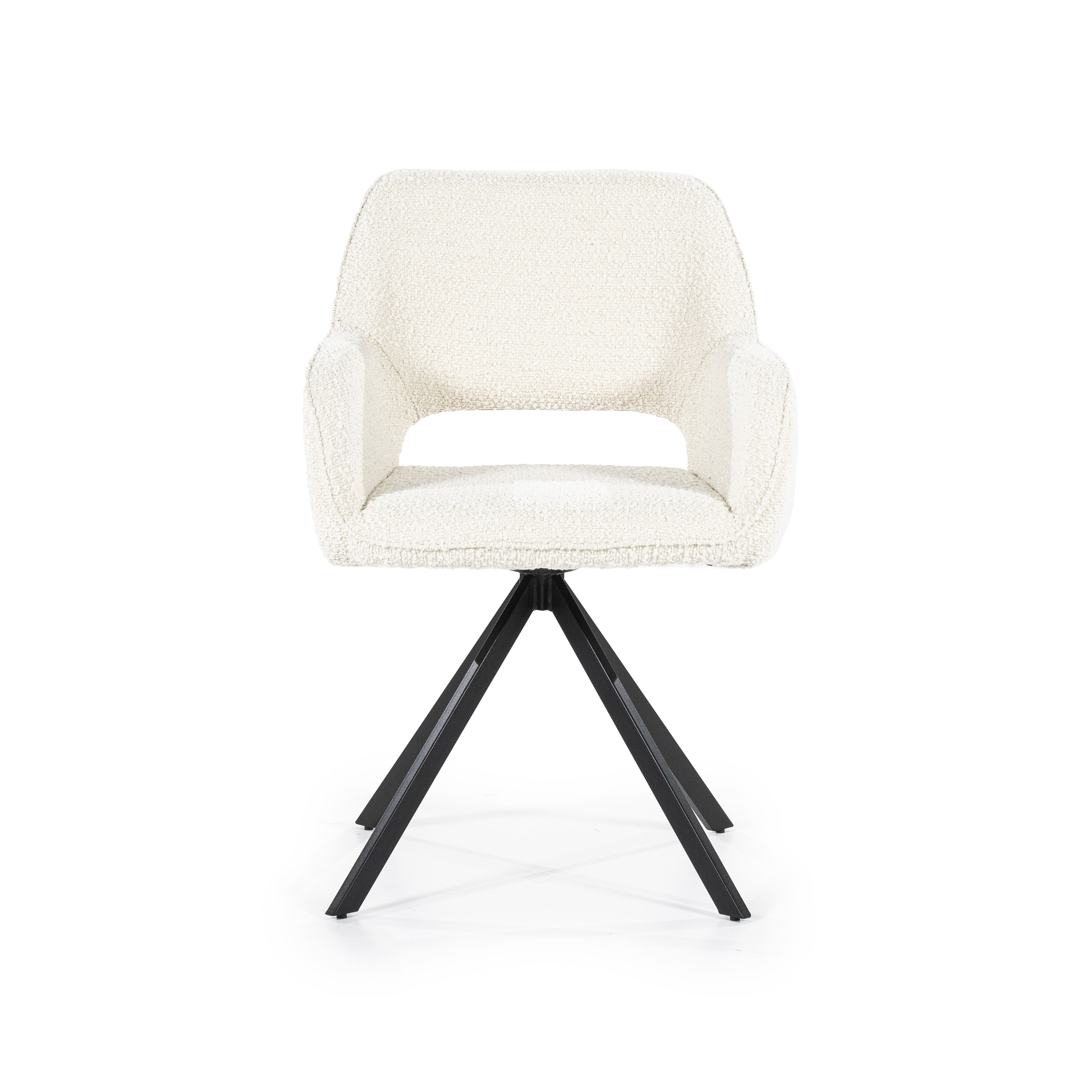 Eleonora Draaibare Eetkamerstoel 'Fabio' Bouclé, kleur Beige
