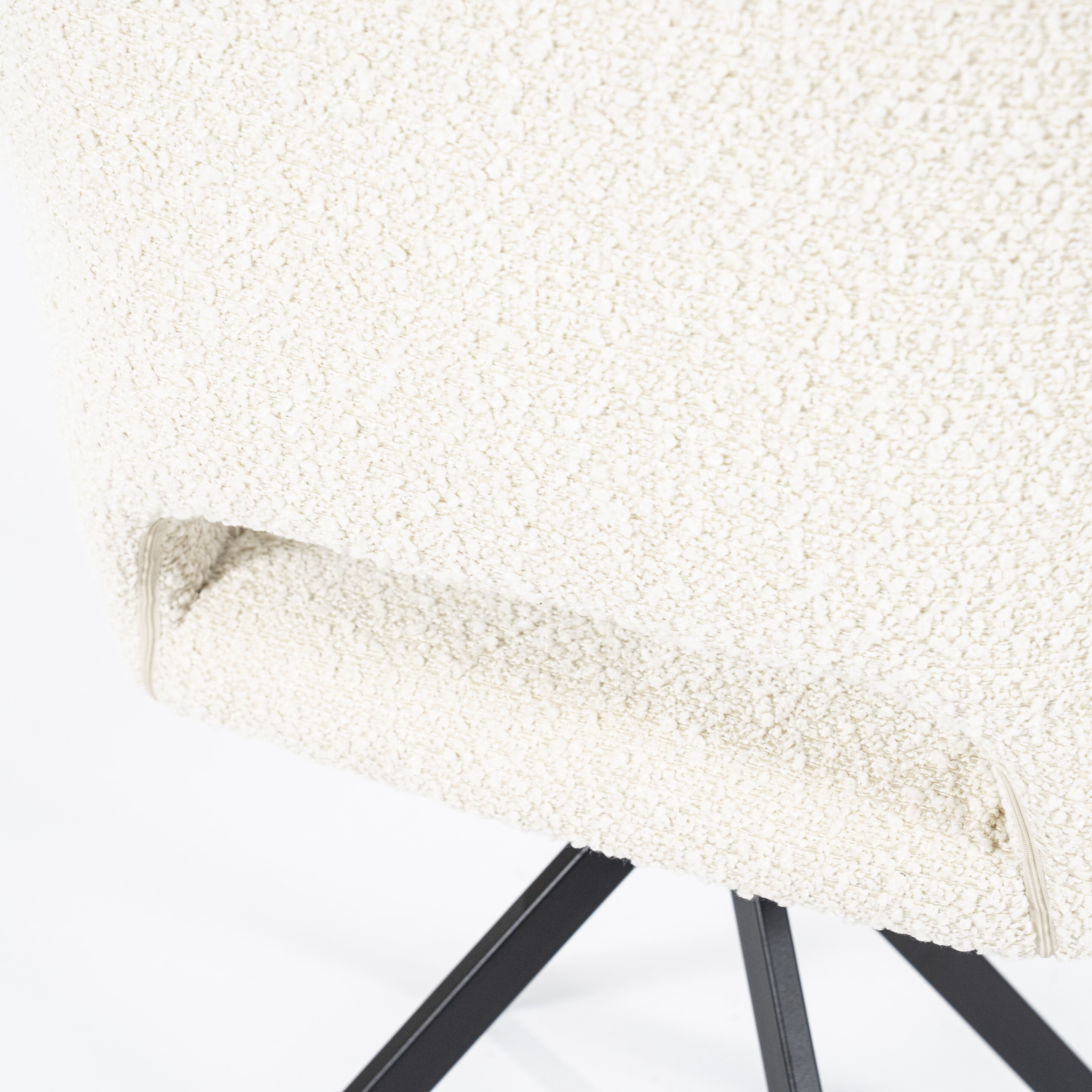 Eleonora Draaibare Eetkamerstoel 'Fabio' Bouclé, kleur Beige