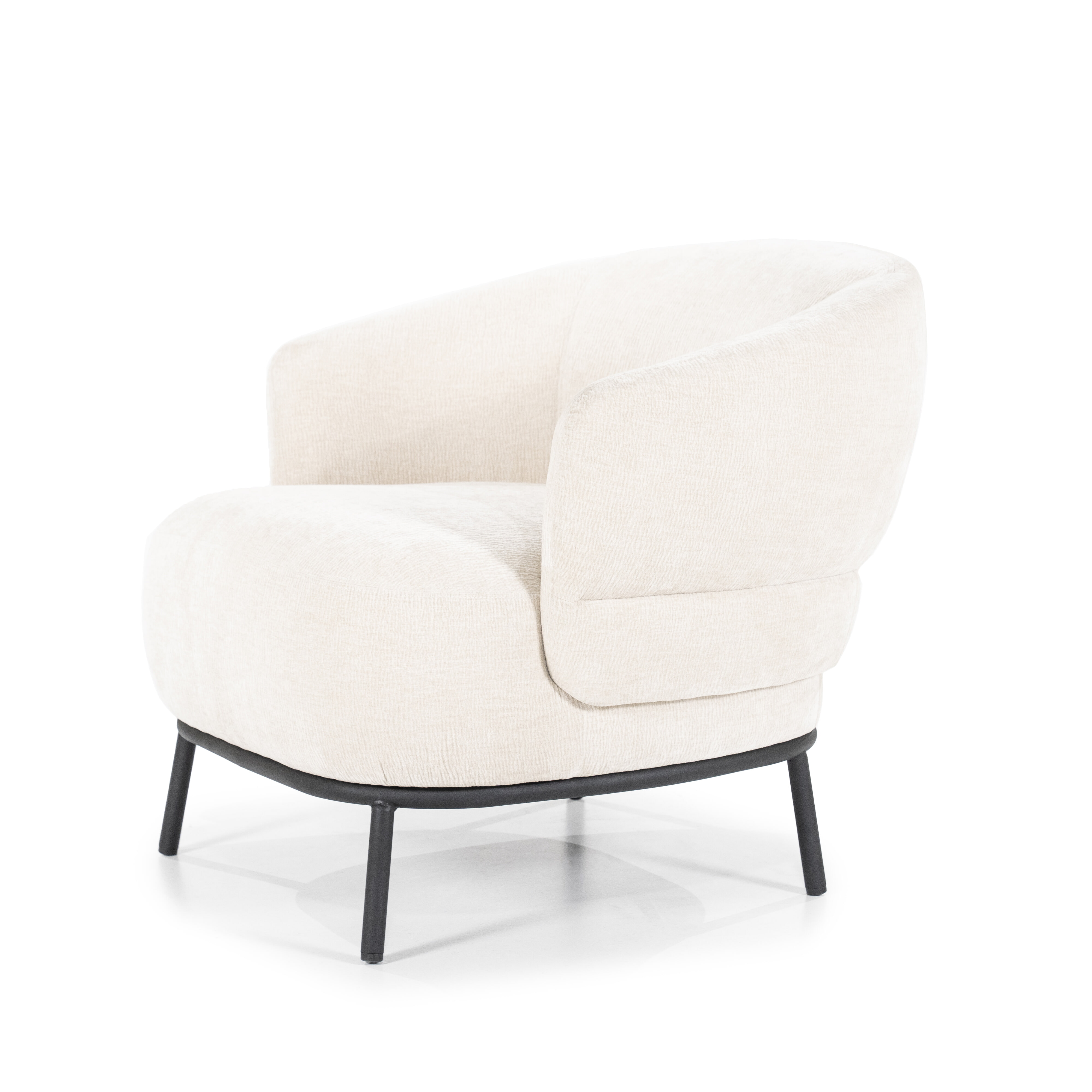 Eleonora Fauteuil 'David' Chenille, kleur Beige