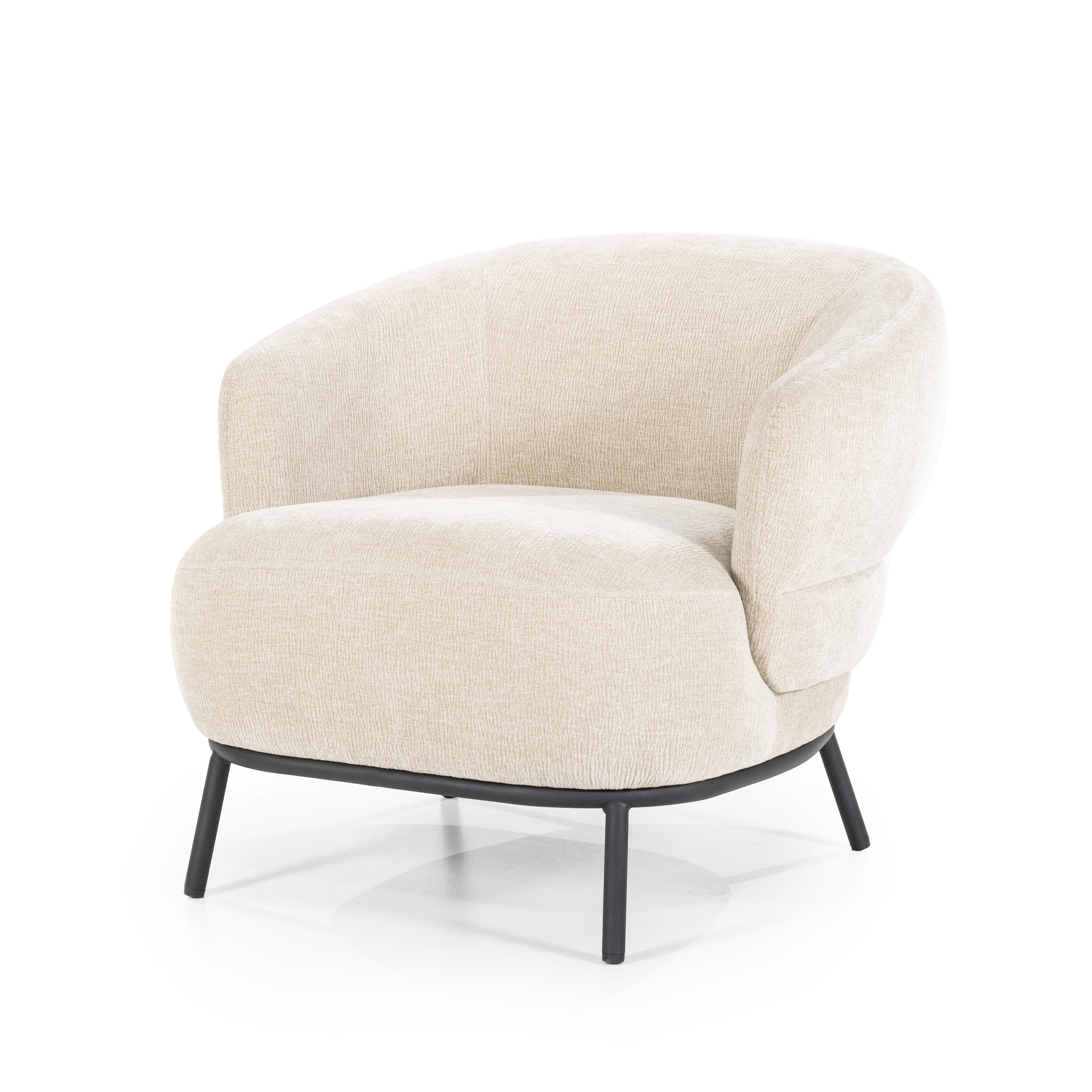 Eleonora Fauteuil 'David' Chenille, kleur Taupe