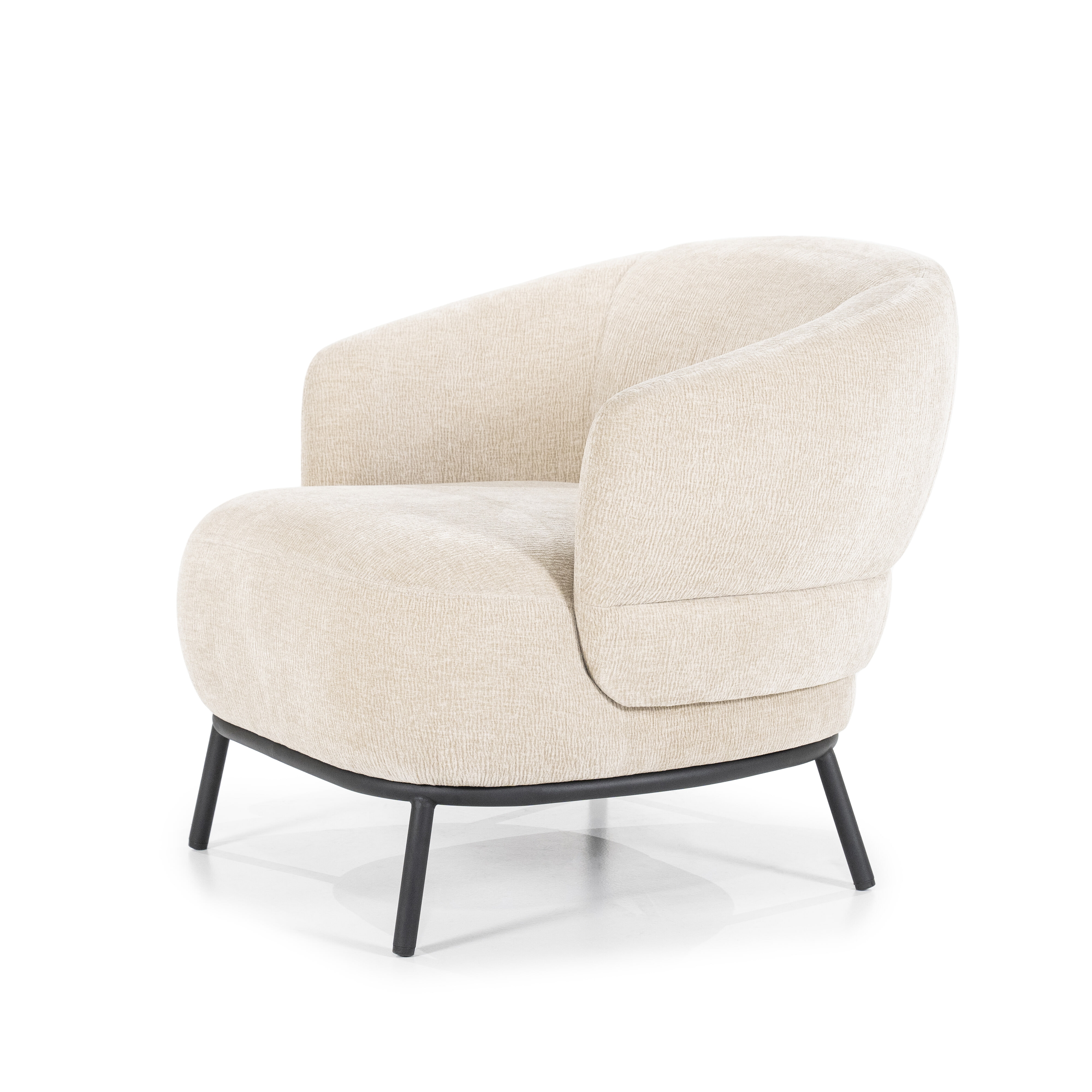Eleonora Fauteuil 'David' Chenille, kleur Taupe