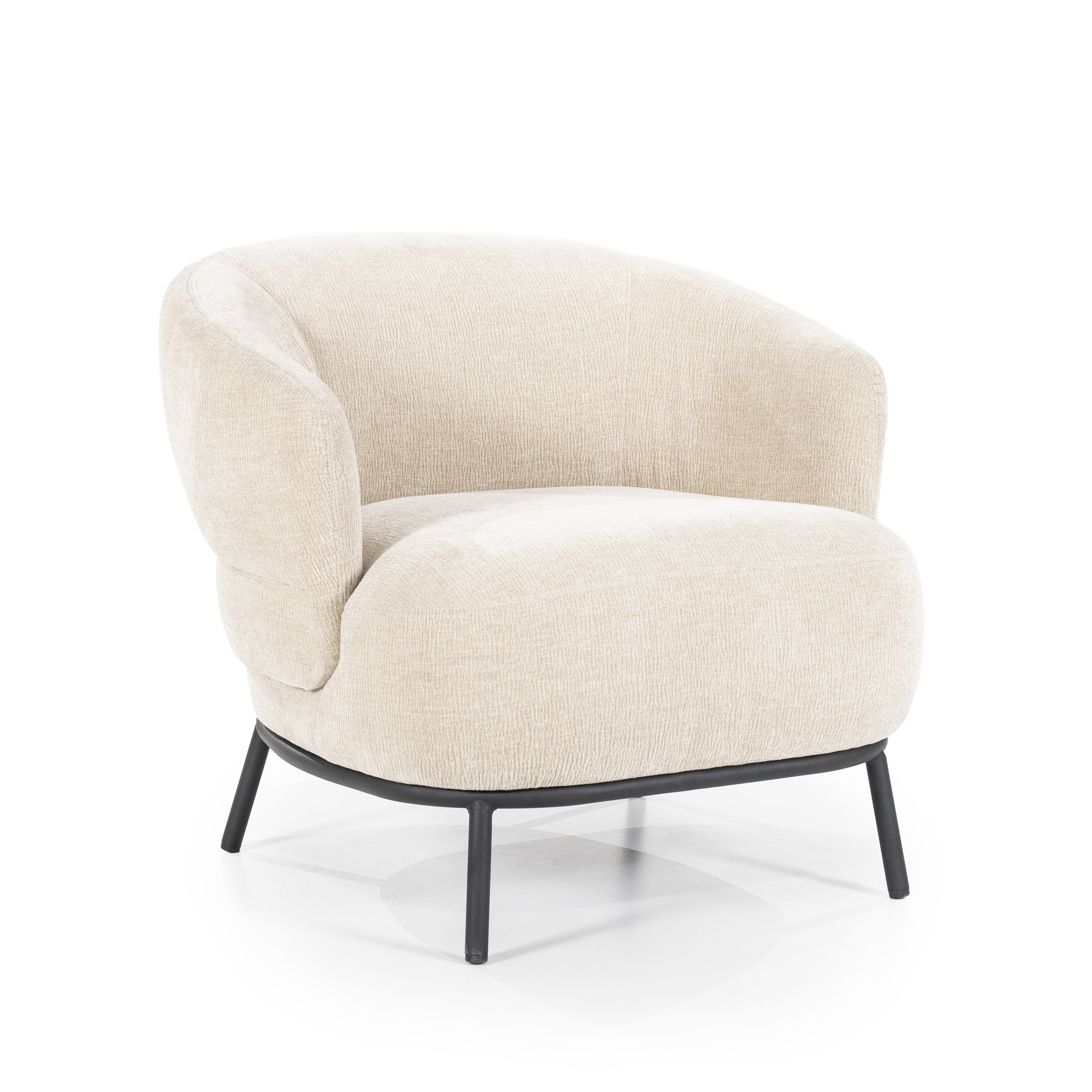 Eleonora Fauteuil 'David' Chenille, kleur Taupe