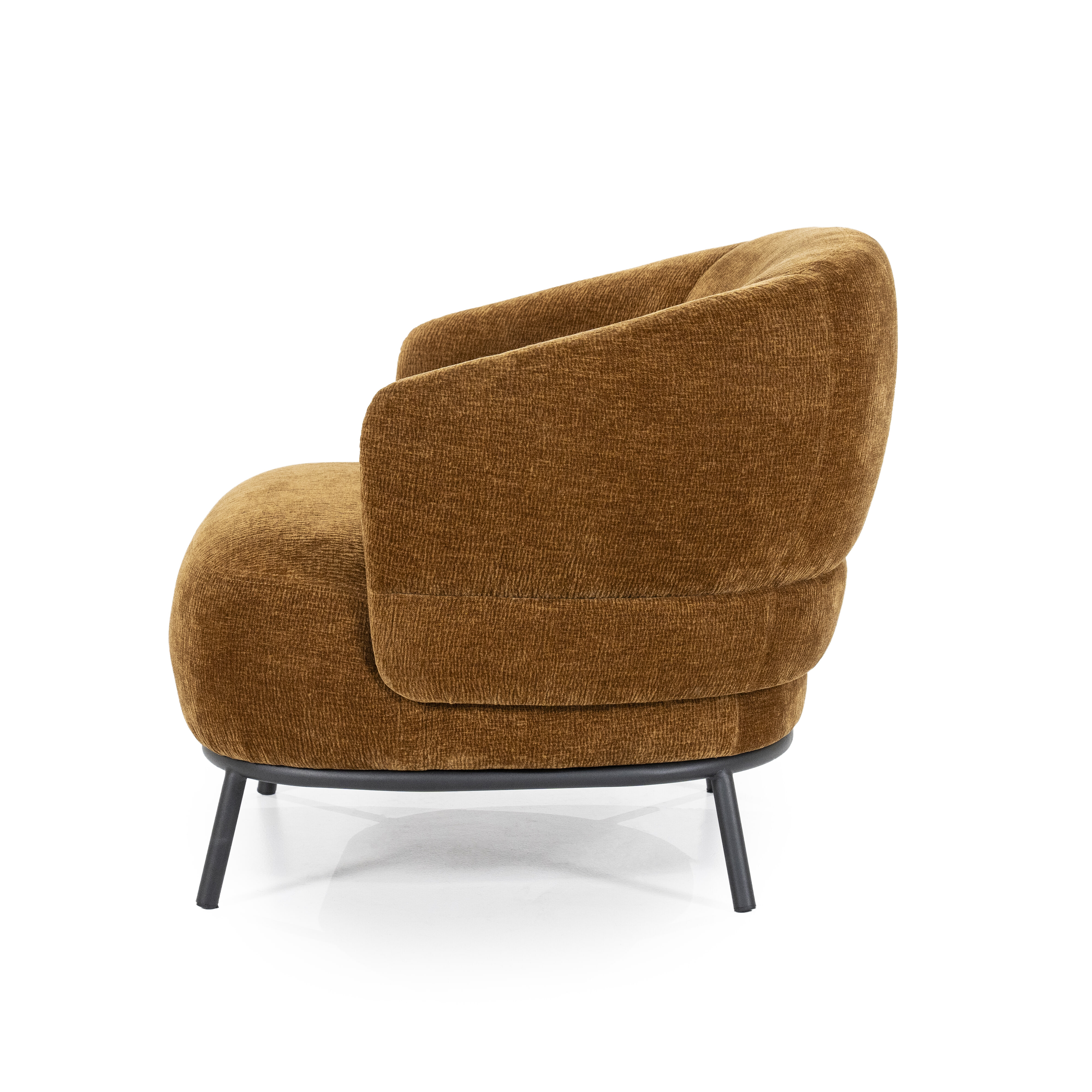 Eleonora Fauteuil 'David' Chenille, kleur Mosterdgeel