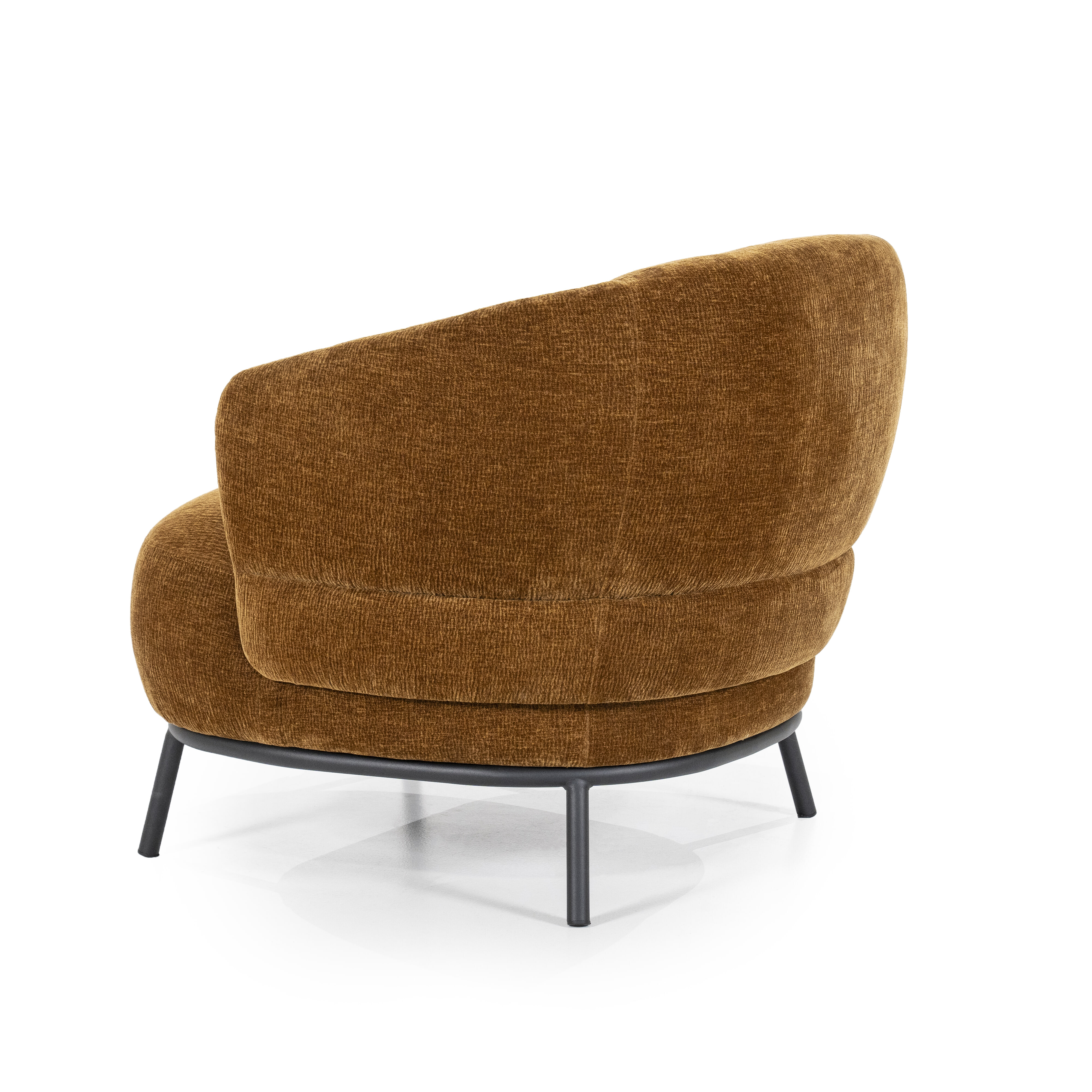 Eleonora Fauteuil 'David' Chenille, kleur Mosterdgeel