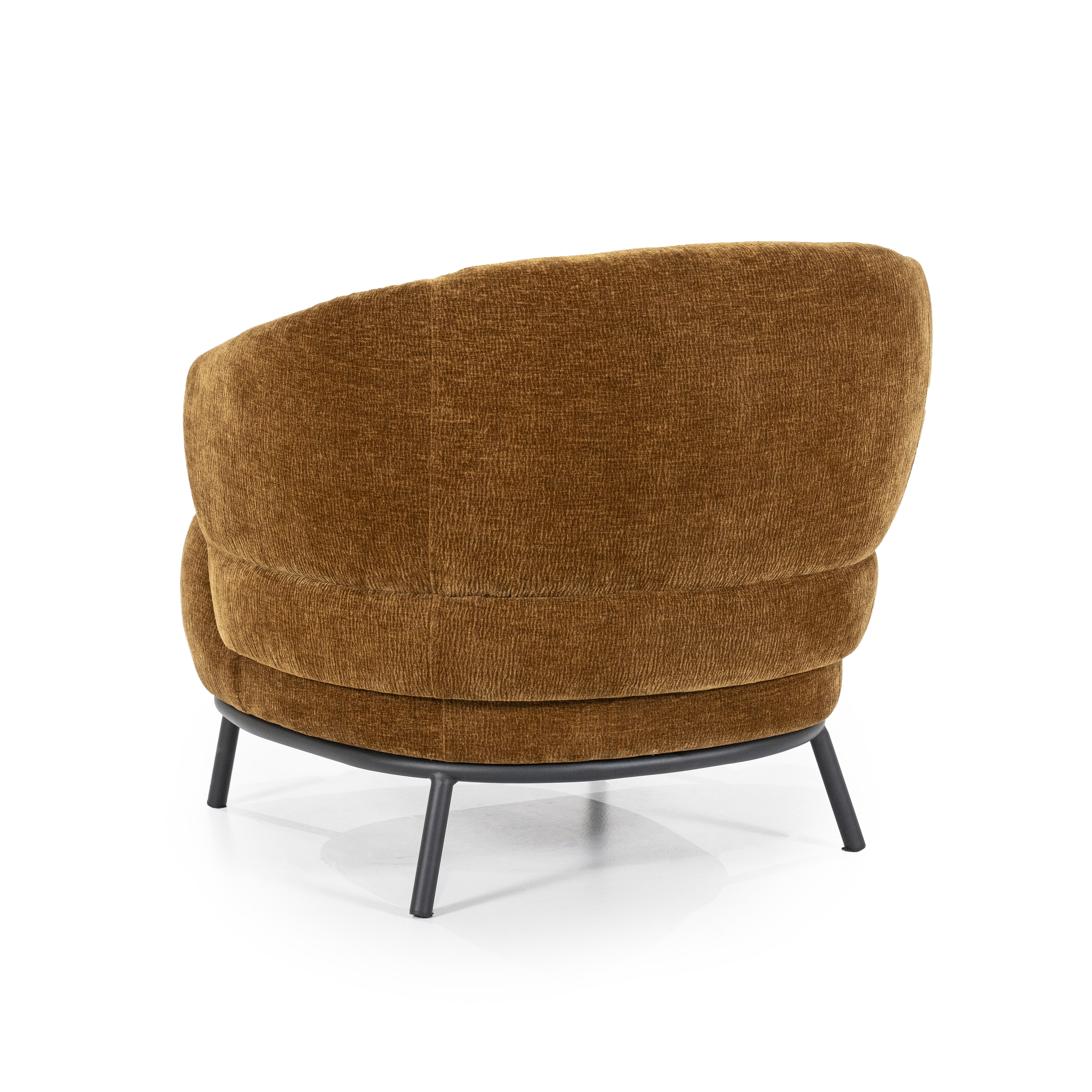 Eleonora Fauteuil 'David' Chenille, kleur Mosterdgeel