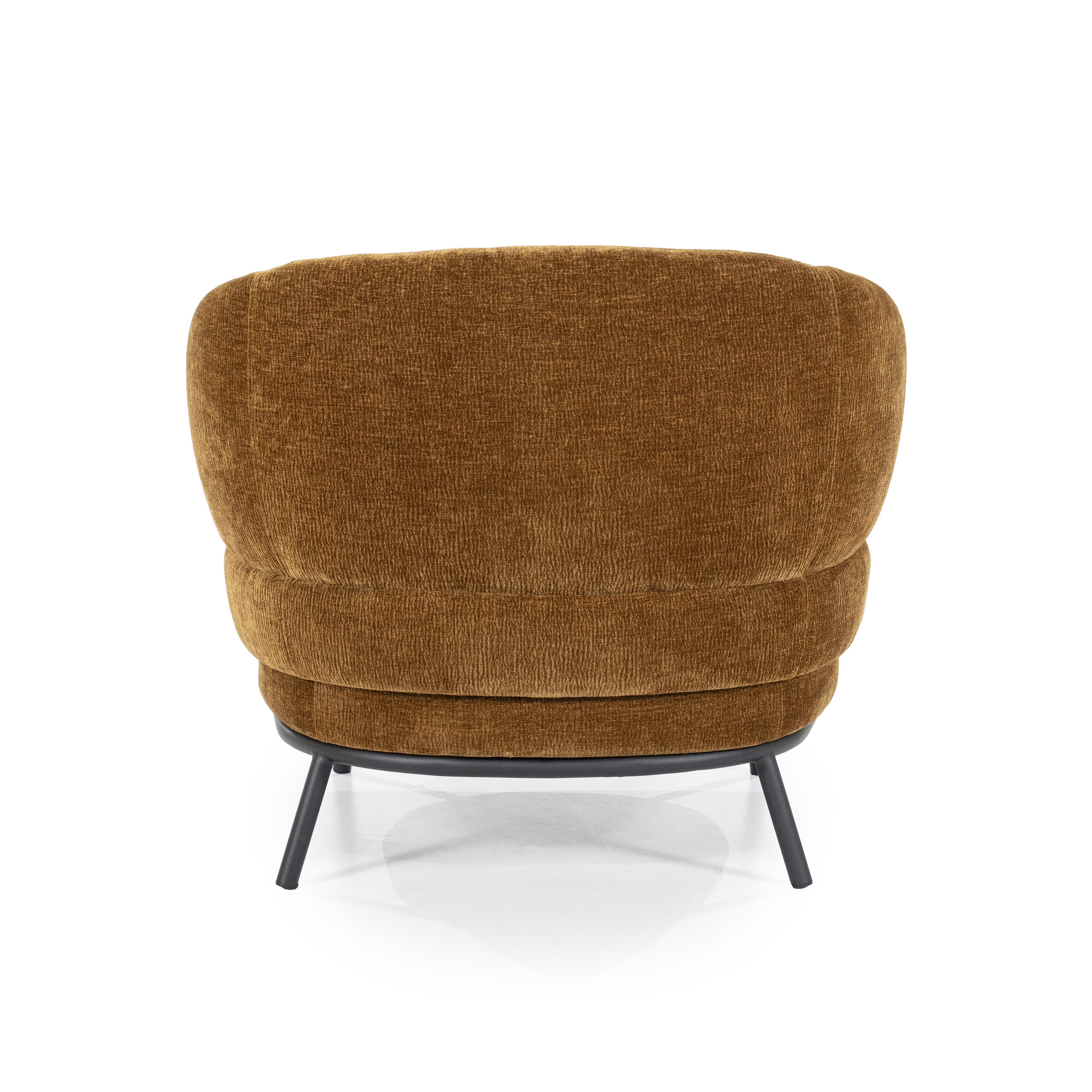 Eleonora Fauteuil 'David' Chenille, kleur Mosterdgeel