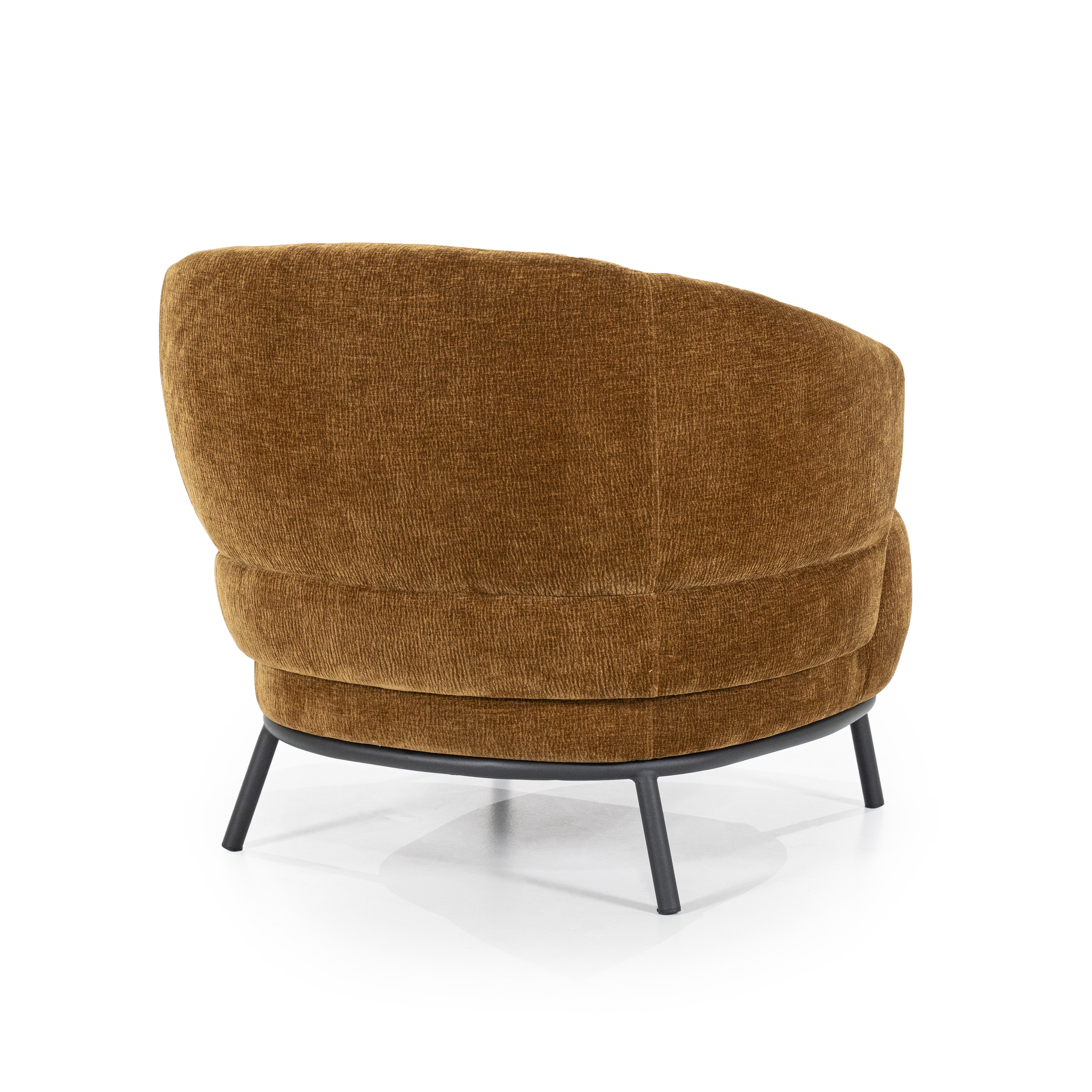 Eleonora Fauteuil 'David' Chenille, kleur Mosterdgeel