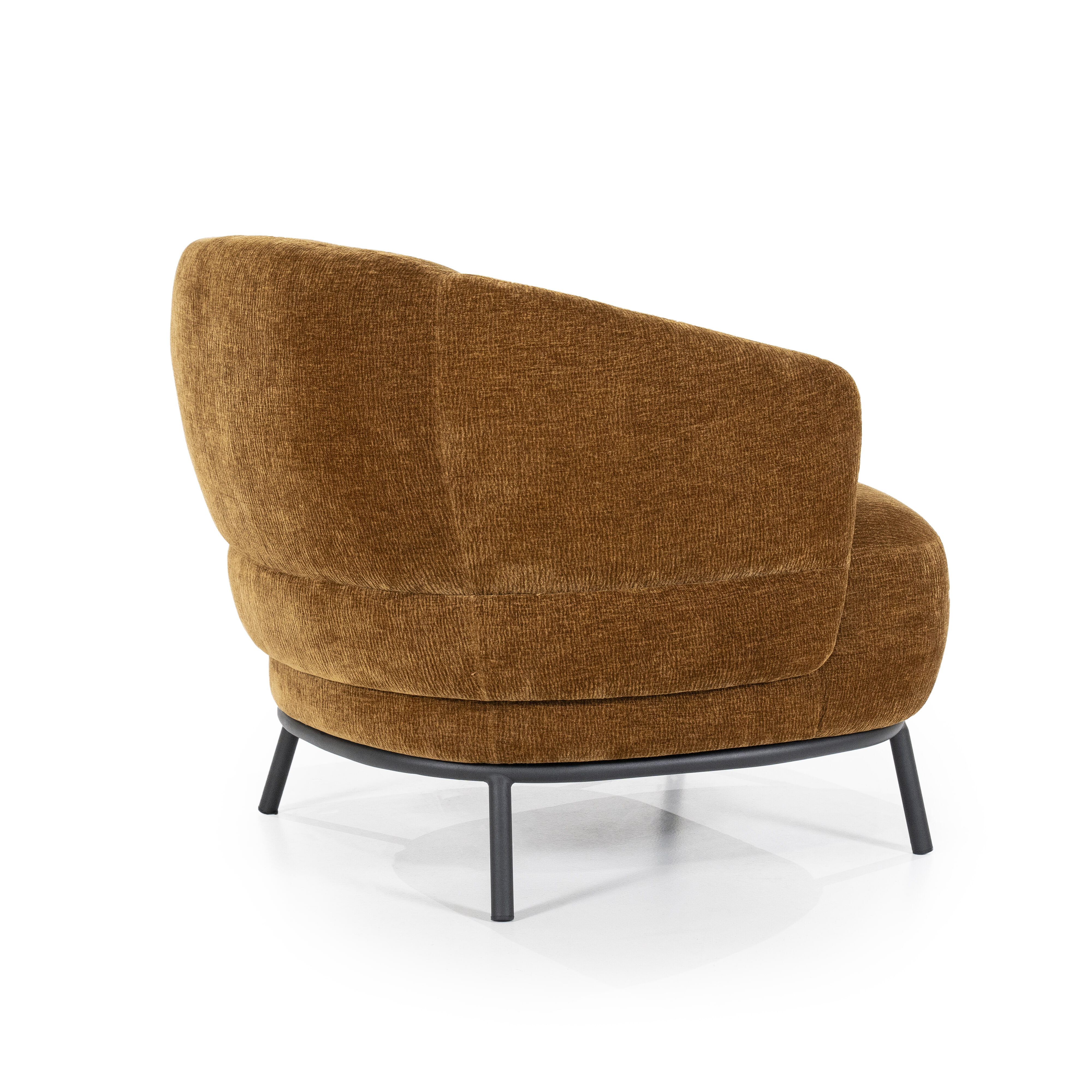 Eleonora Fauteuil 'David' Chenille, kleur Mosterdgeel