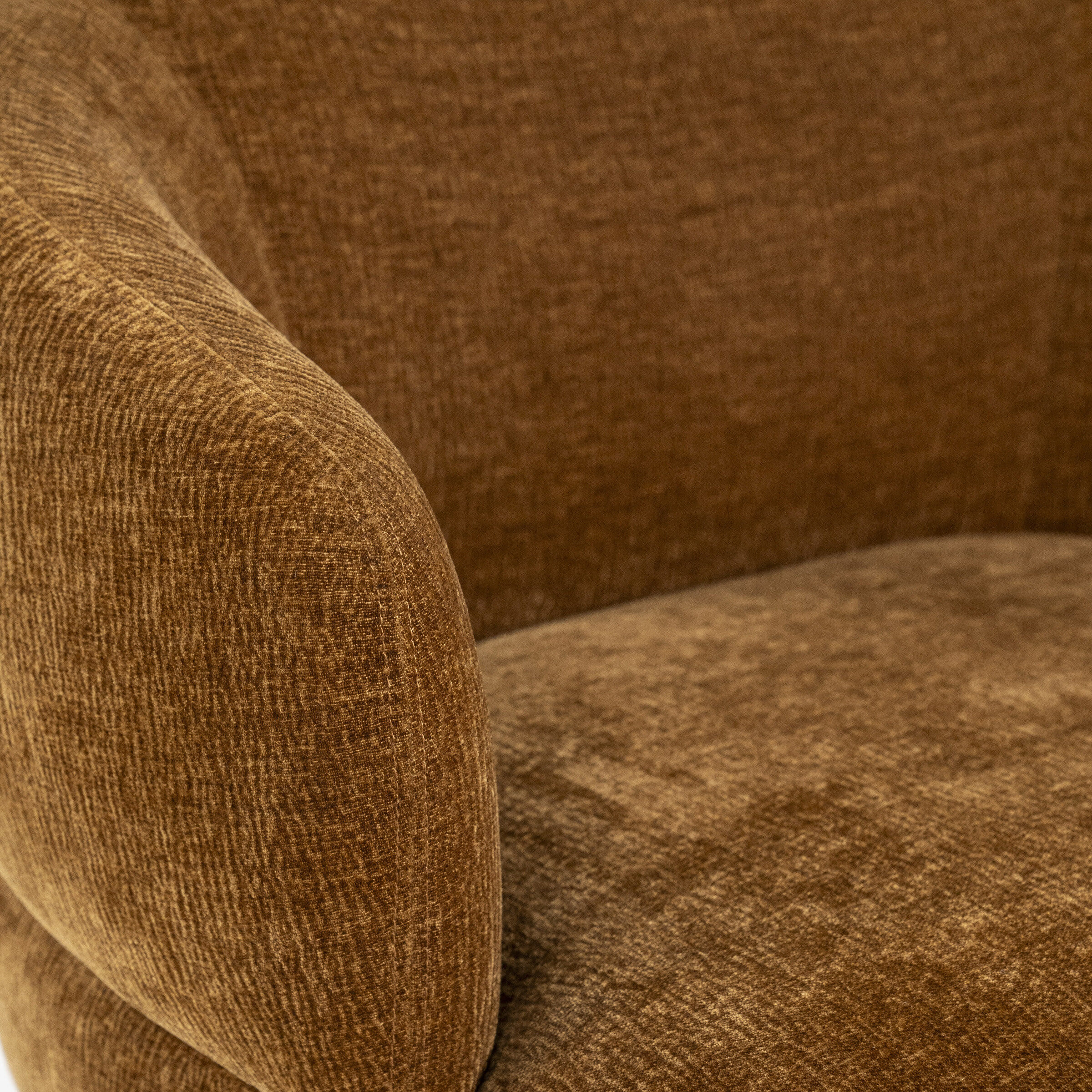 Eleonora Fauteuil 'David' Chenille, kleur Mosterdgeel