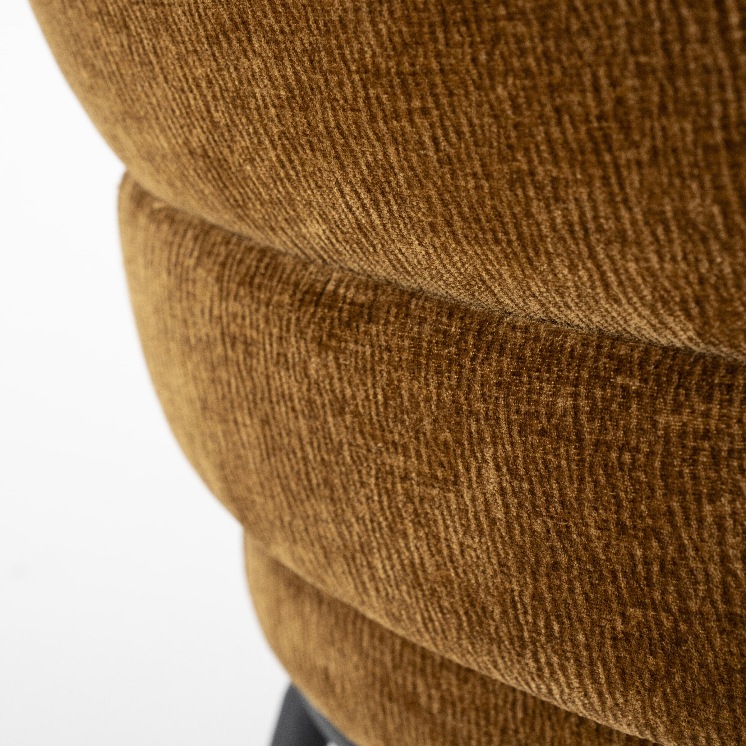 Eleonora Fauteuil 'David' Chenille, kleur Mosterdgeel