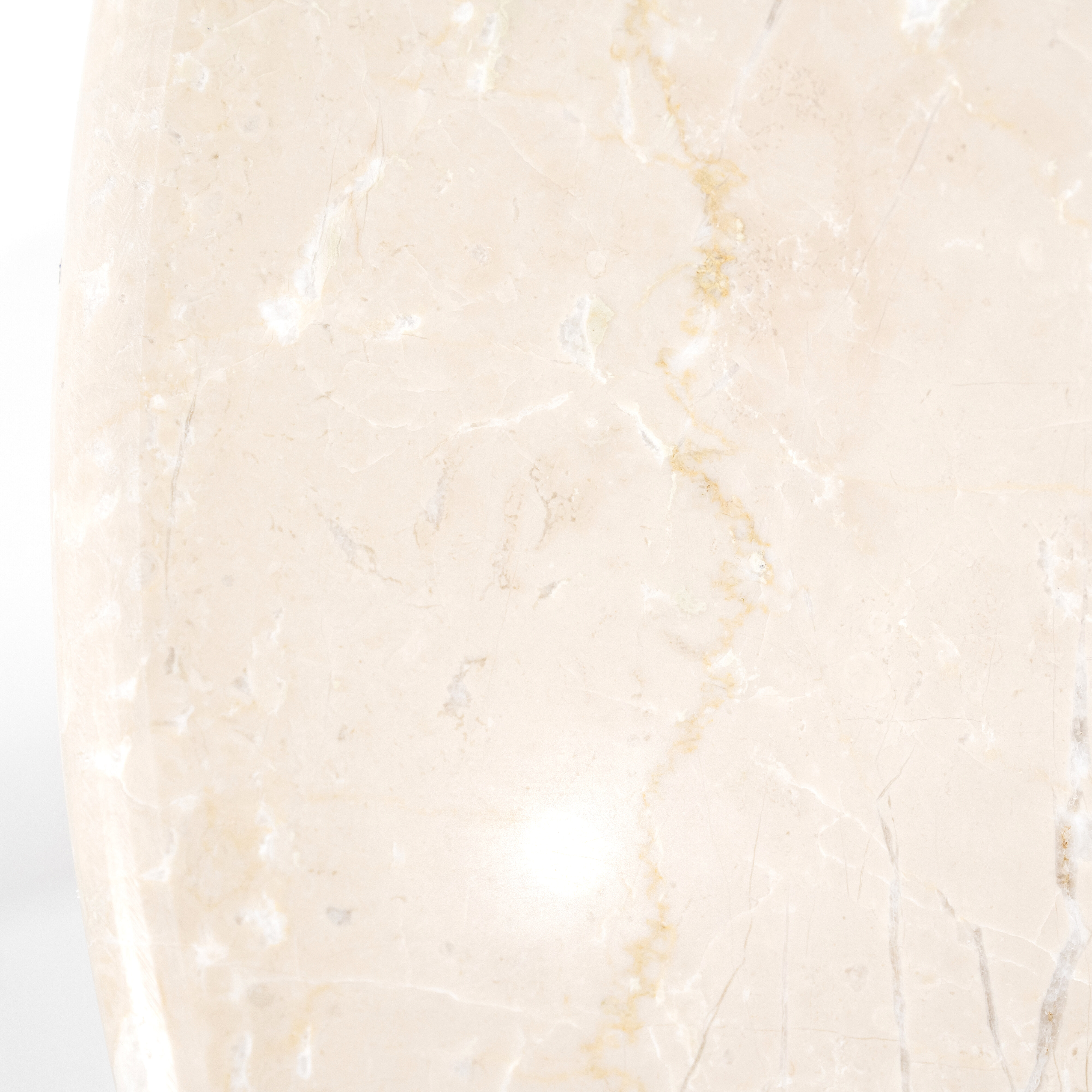 Eleonora Ronde Bijzettafel 'Sara' Mangohout en travertin, 60cm