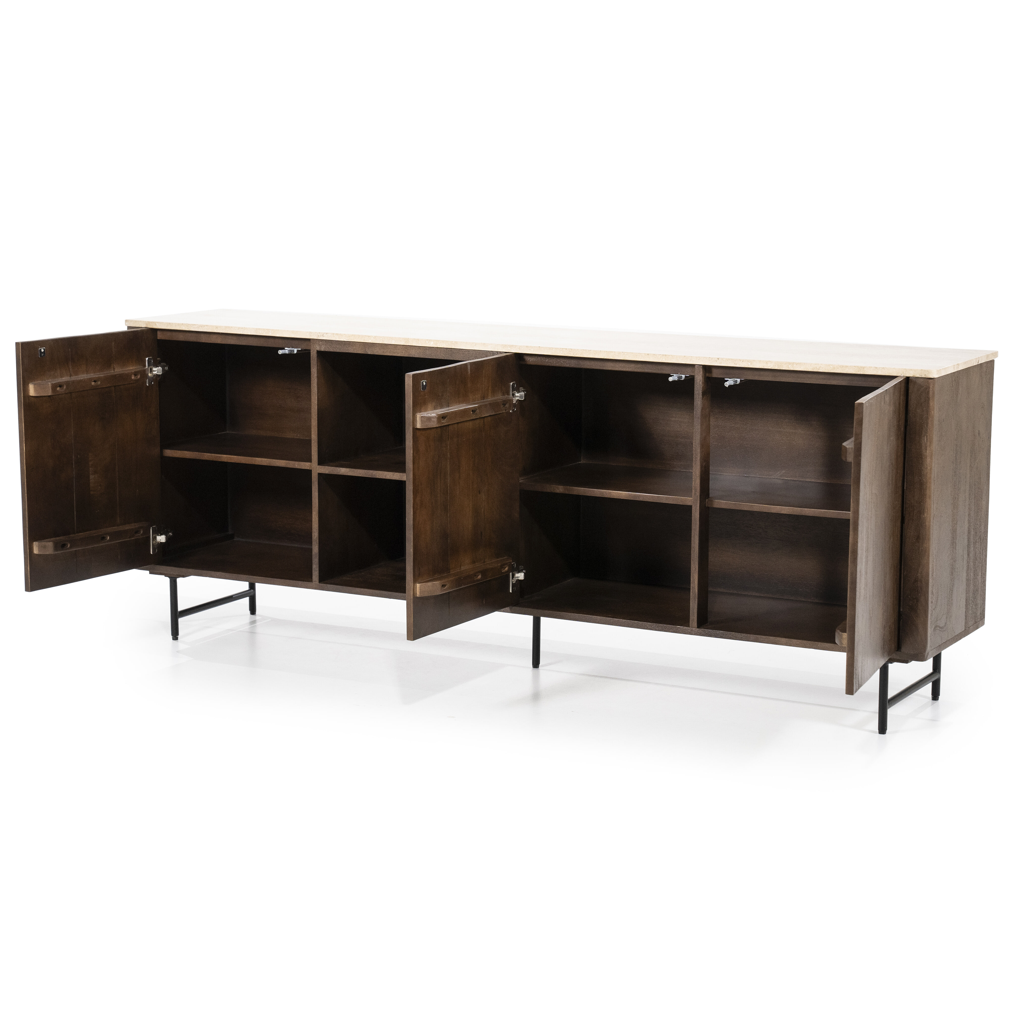 Eleonora Dressoir 'Lio' Mangohout en Travertin, 200cm