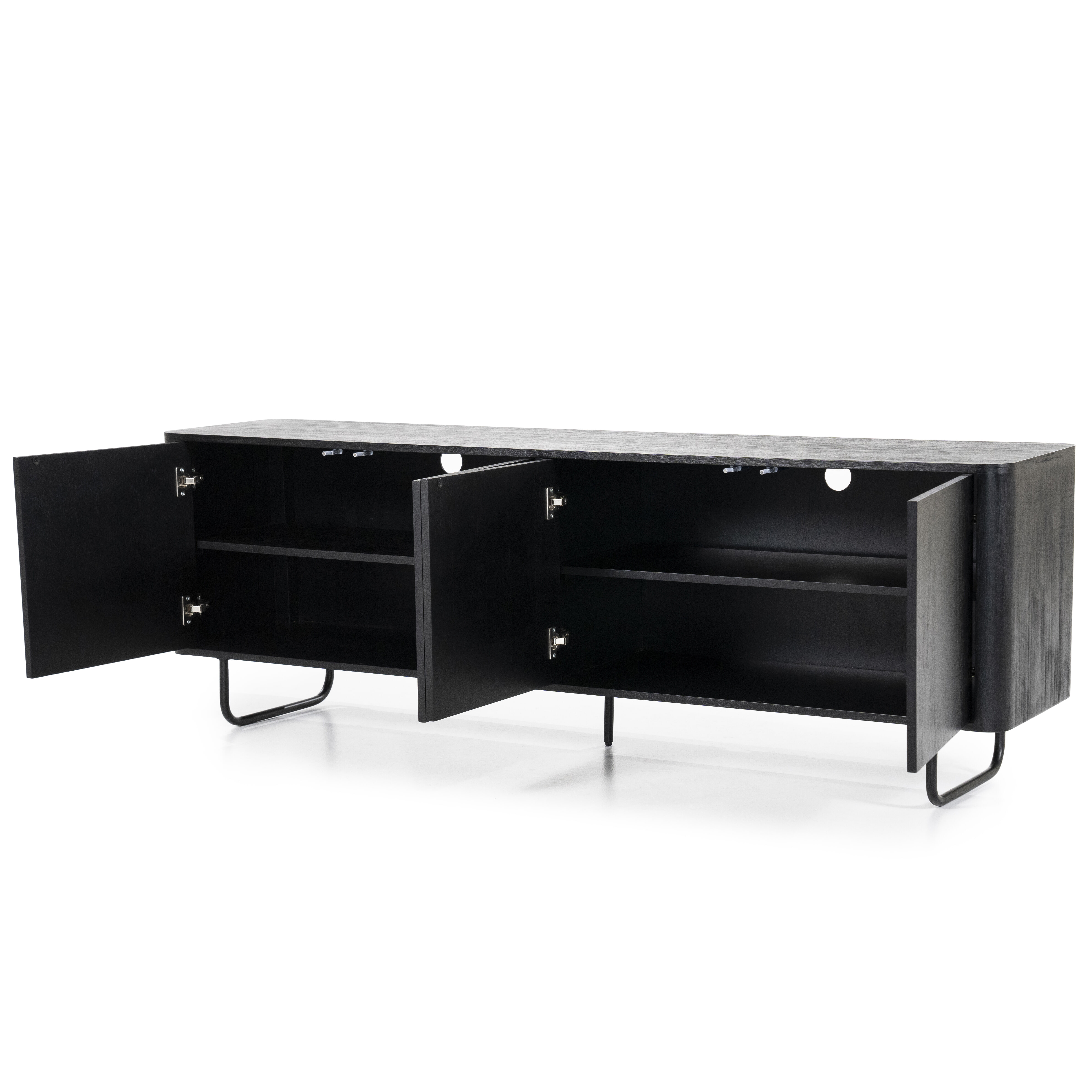 Eleonora TV-meubel 'James' Mangohout, 180cm, kleur Zwart