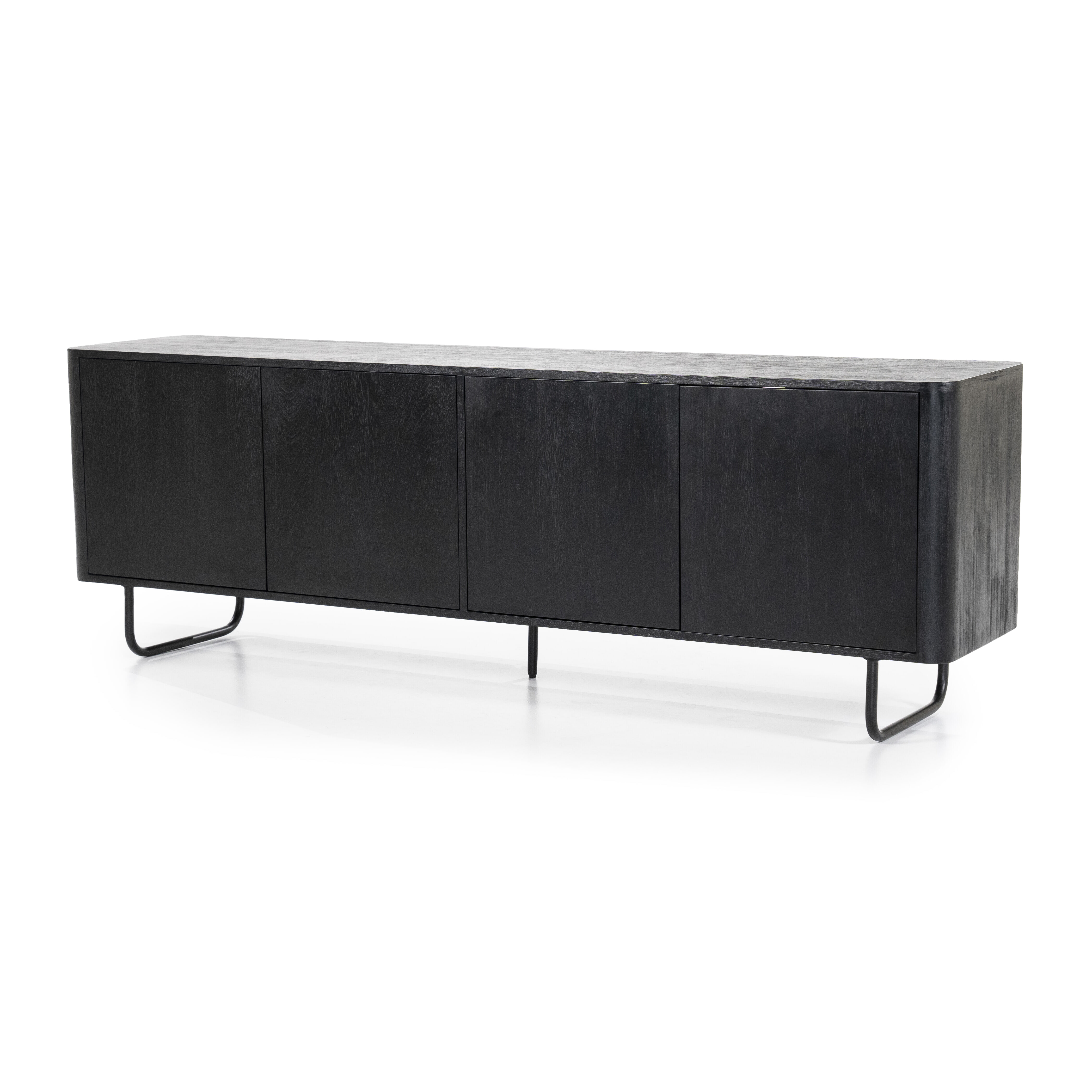 Eleonora TV-meubel 'James' Mangohout, 180cm, kleur Zwart