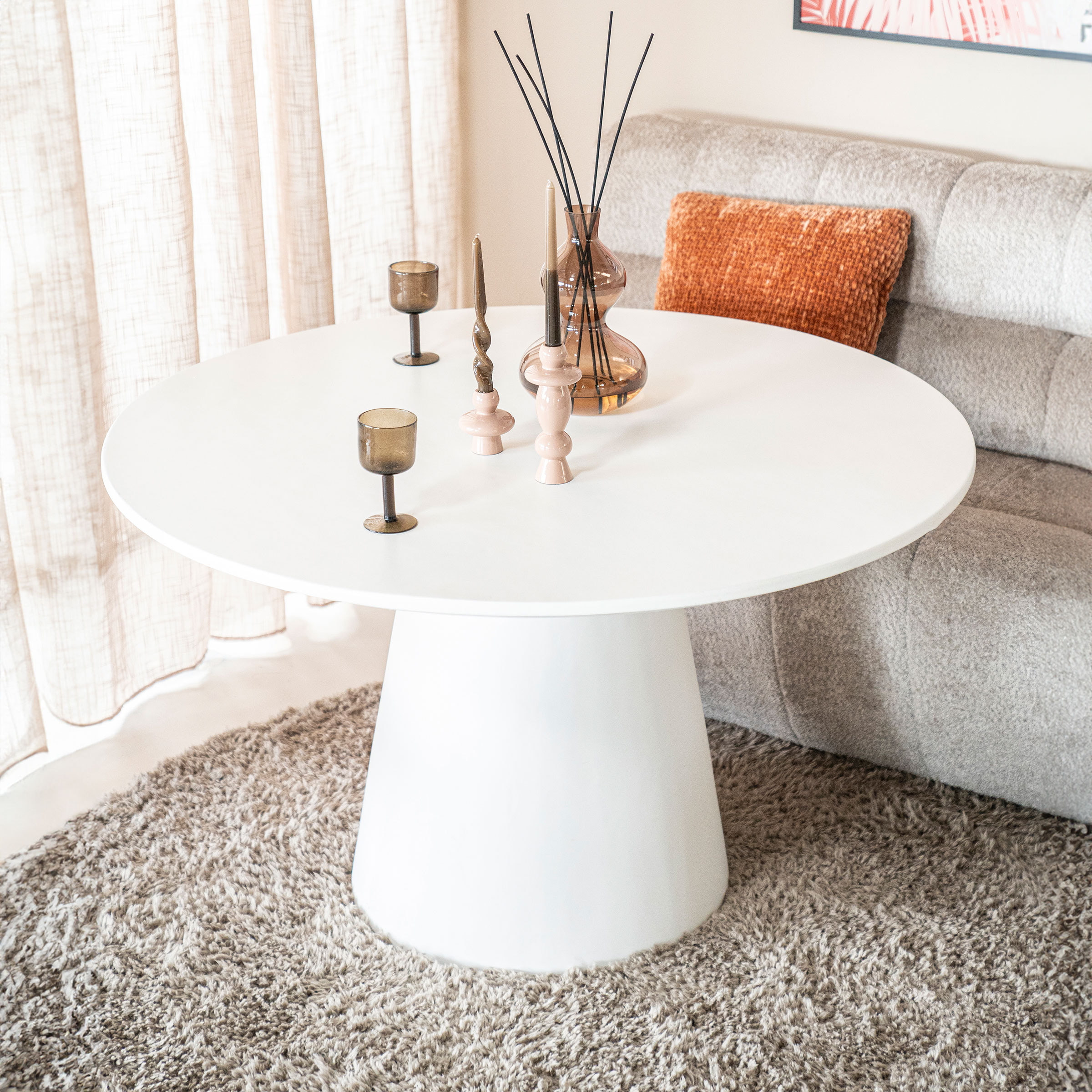 Eleonora Ronde Eettafel 'Elin' 130cm, kleur wit