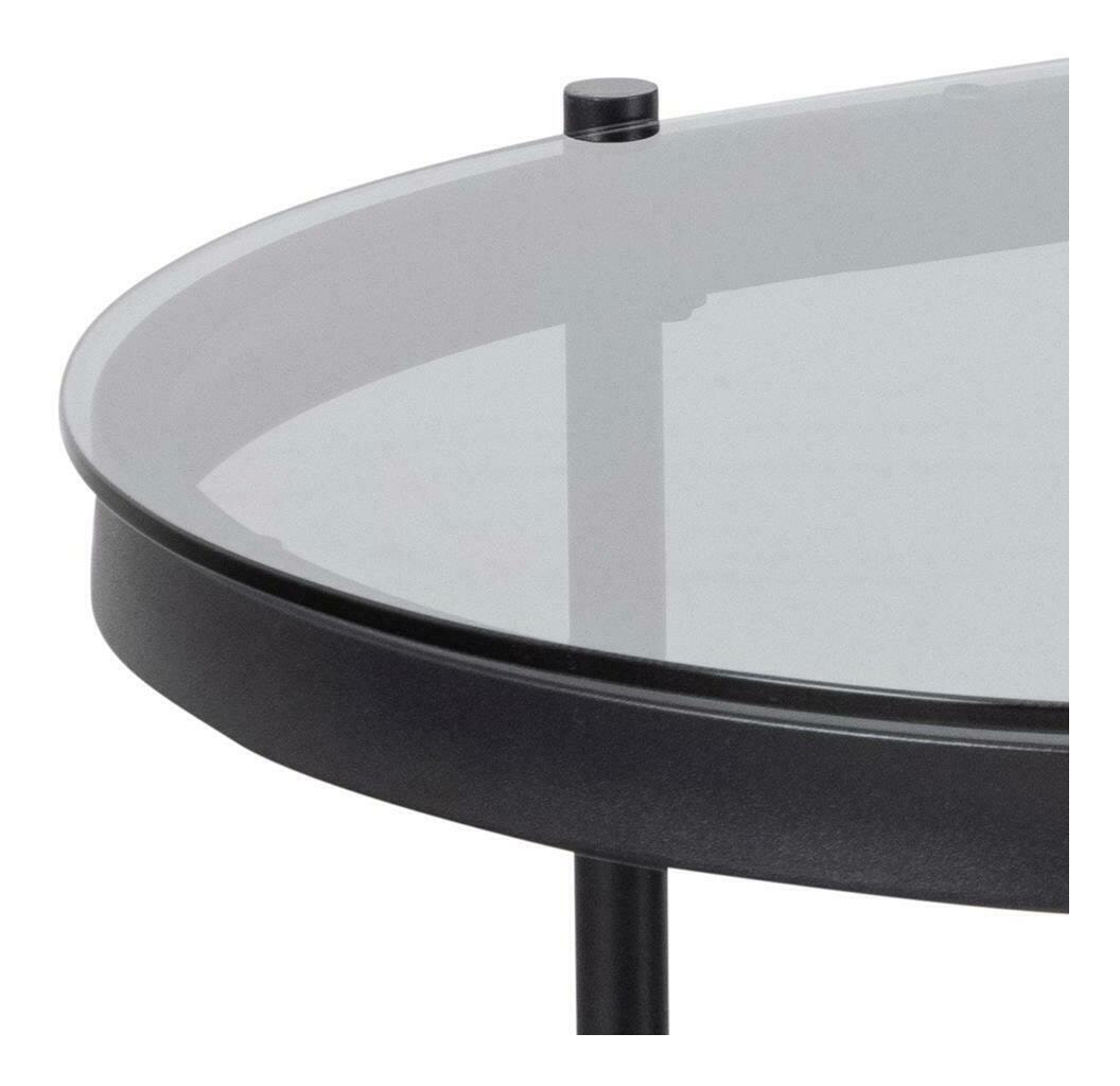 Bendt Ovale Glazen Salontafel 'Paw' 95 x 50cm, kleur Zwart