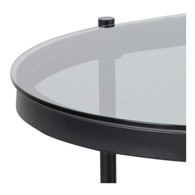 Bendt Ovale Glazen Salontafel 'Paw' 95 x 50cm, kleur Zwart
