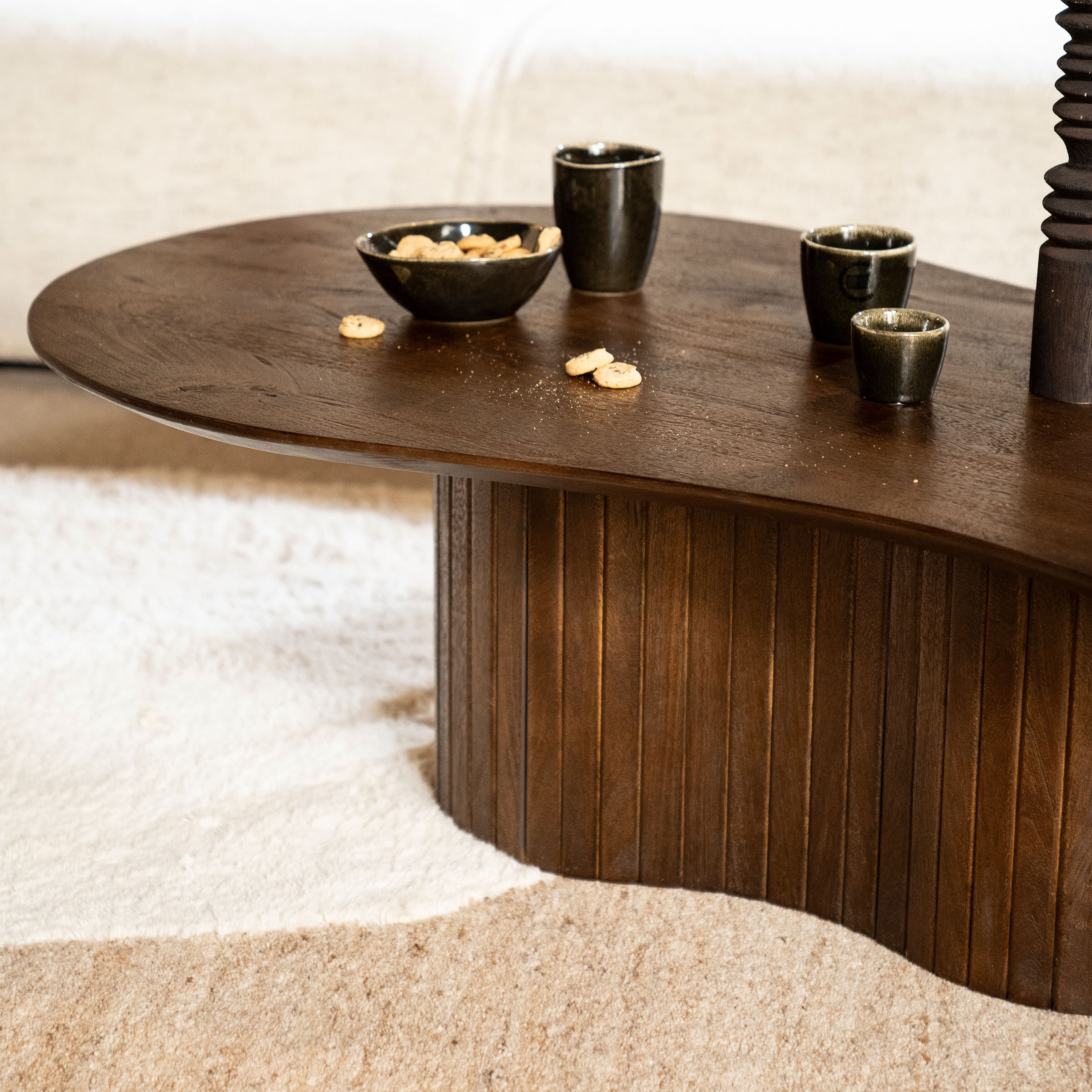 Eleonora Organische Salontafel 'Jordy' Mangohout, 130 x 70cm