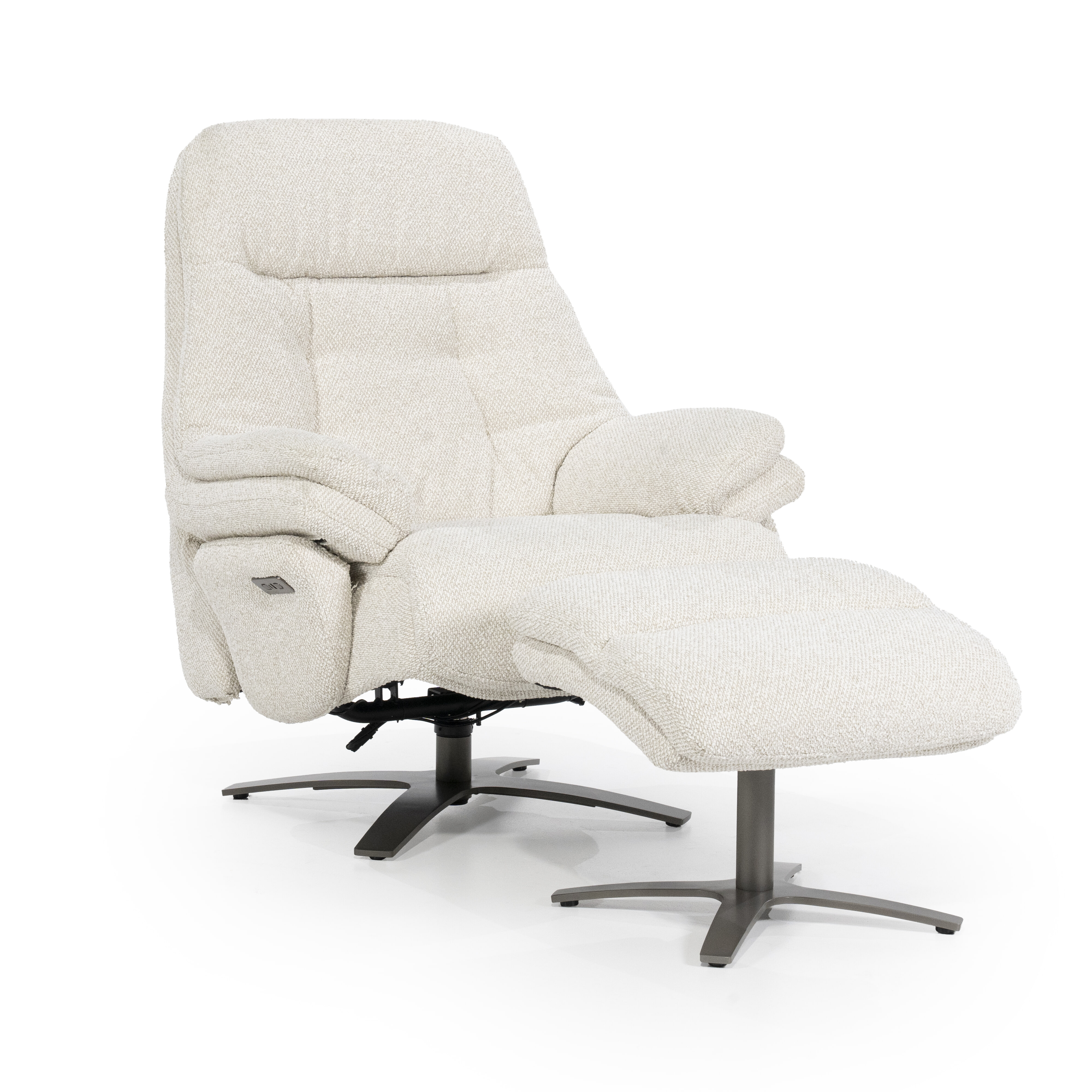 Eleonora Verstelbare Fauteuil Caleb Met voetenbank - Beige