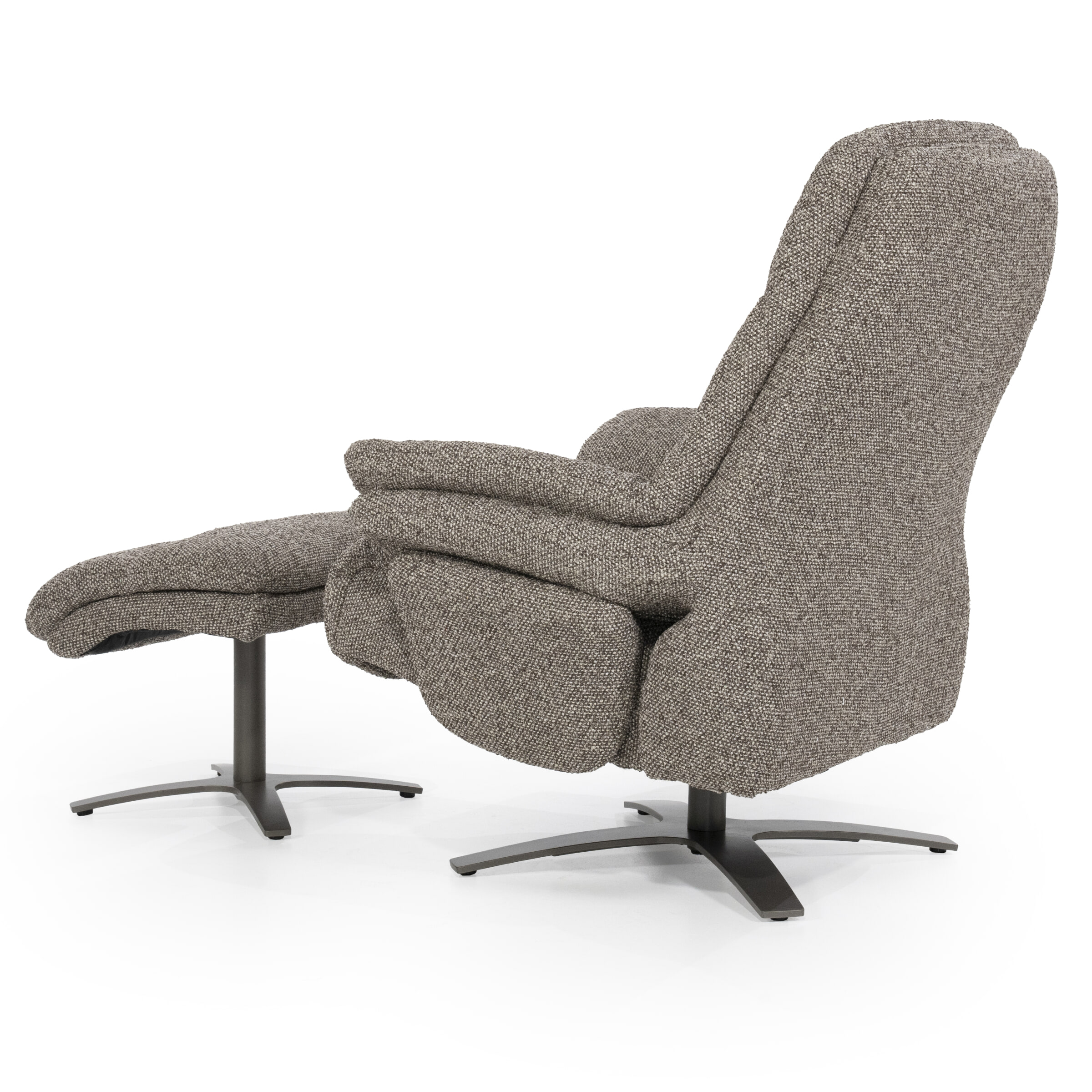 Eleonora Verstelbare Fauteuil 'Caleb' Met voetenbank, kleur Taupe