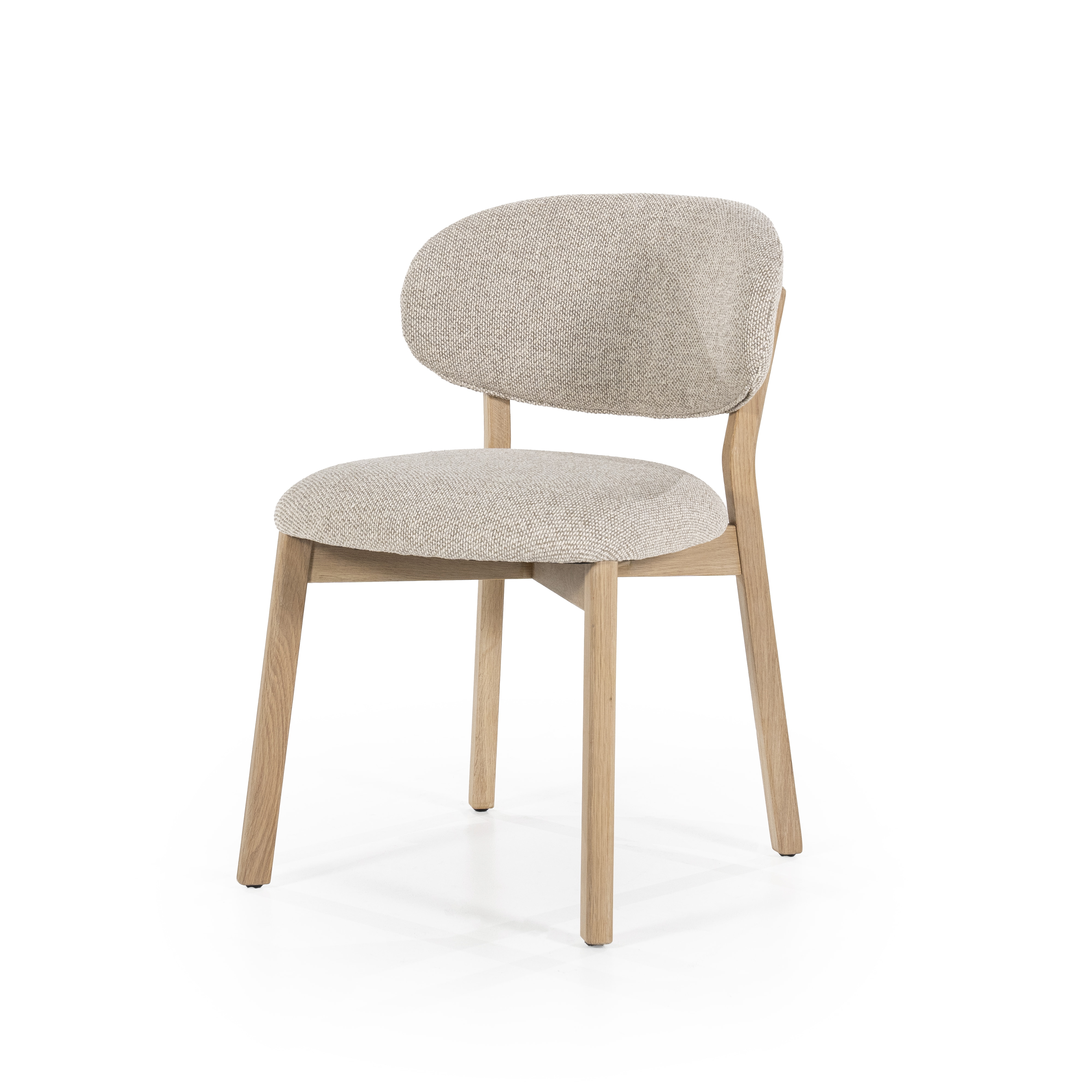 Eleonora Eetkamerstoel 'Mikky' kleur Taupe/Naturel