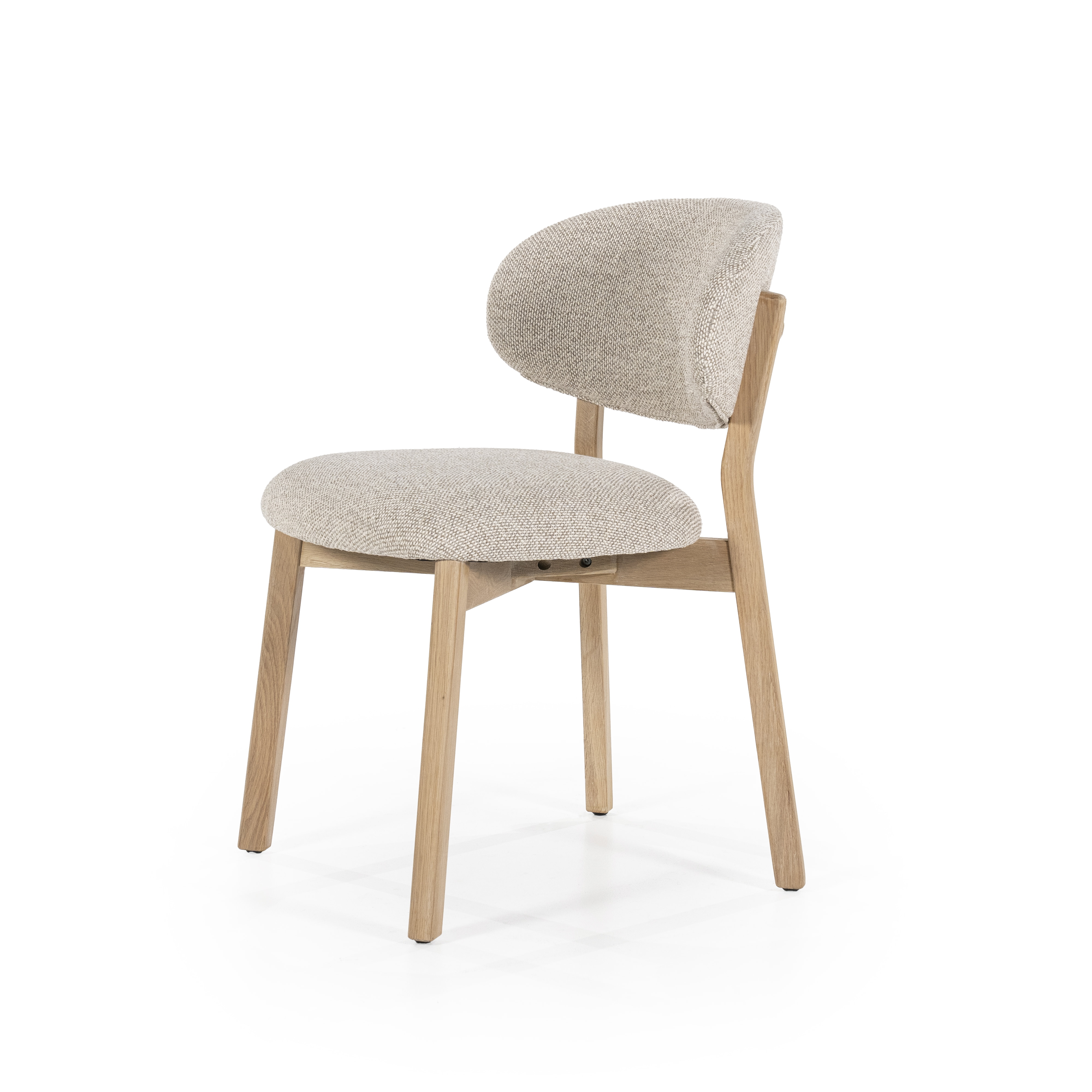 Eleonora Eetkamerstoel 'Mikky' kleur Taupe/Naturel
