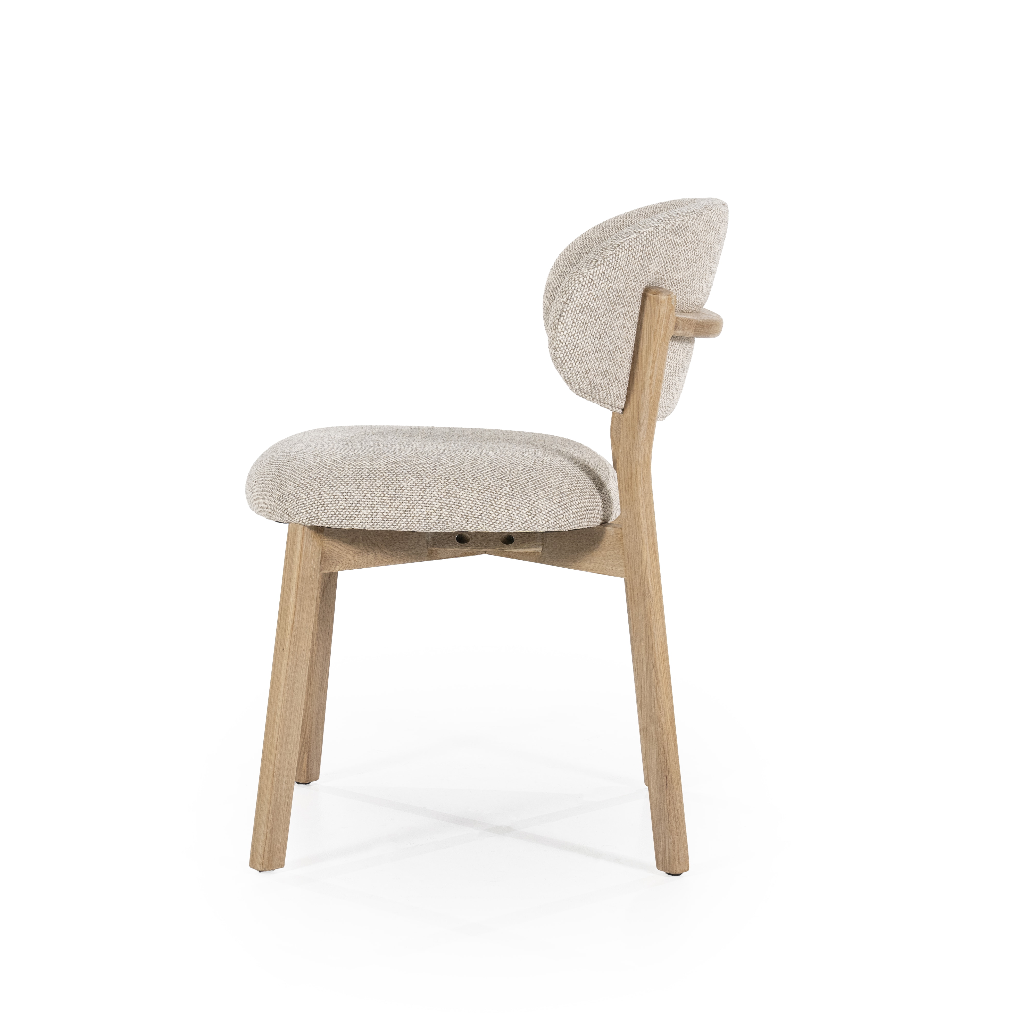 Eleonora Eetkamerstoel 'Mikky' kleur Taupe/Naturel