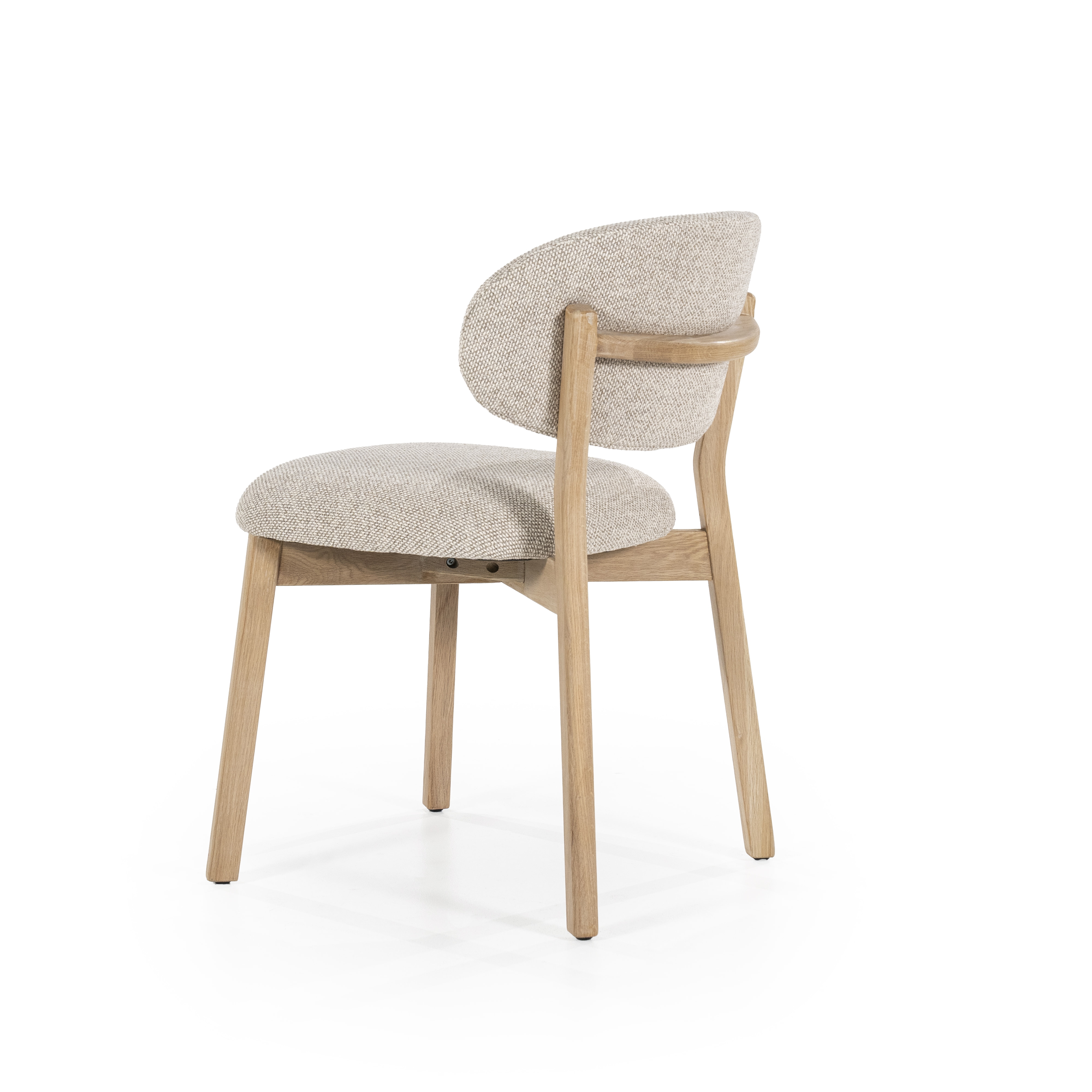 Eleonora Eetkamerstoel 'Mikky' kleur Taupe/Naturel