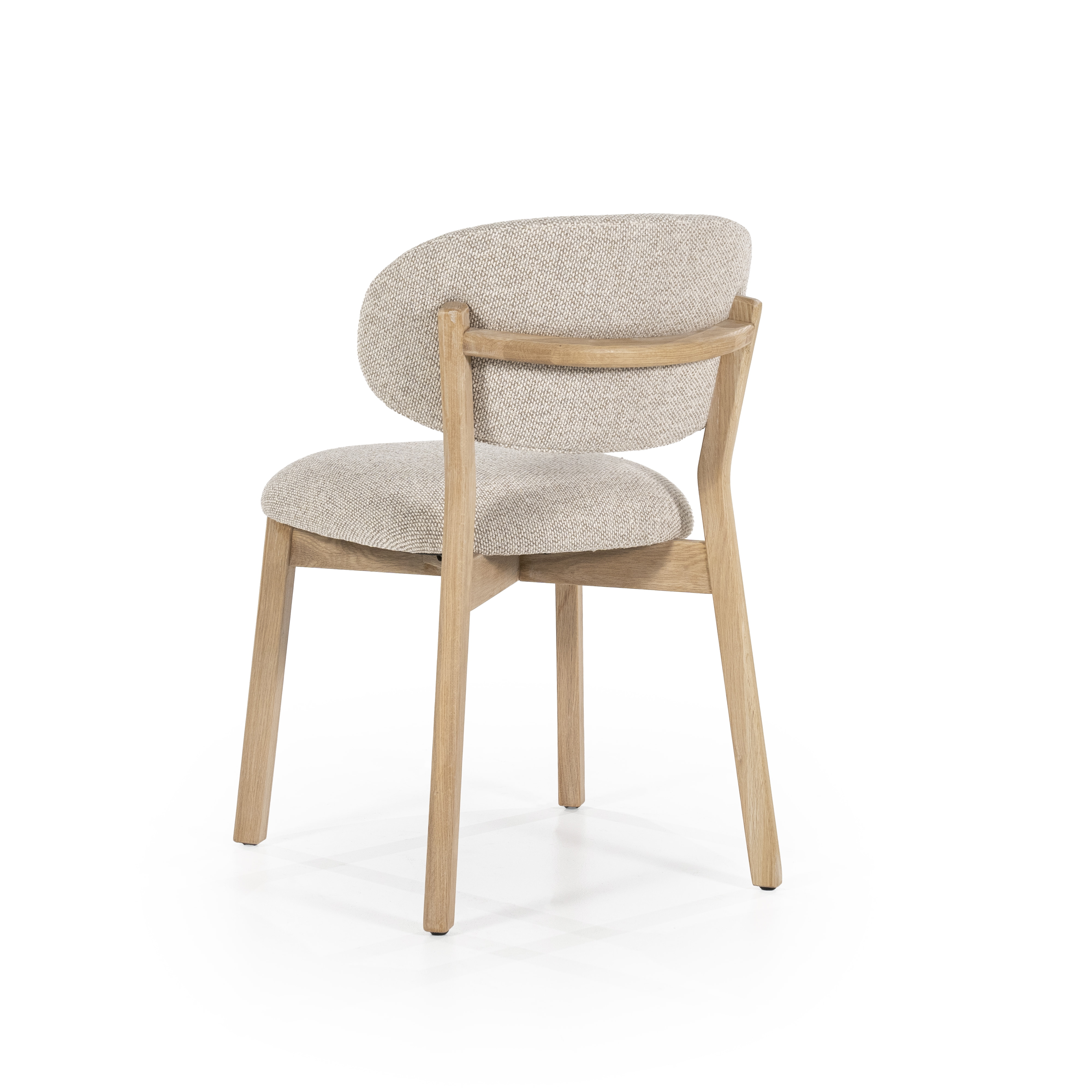 Eleonora Eetkamerstoel 'Mikky' kleur Taupe/Naturel