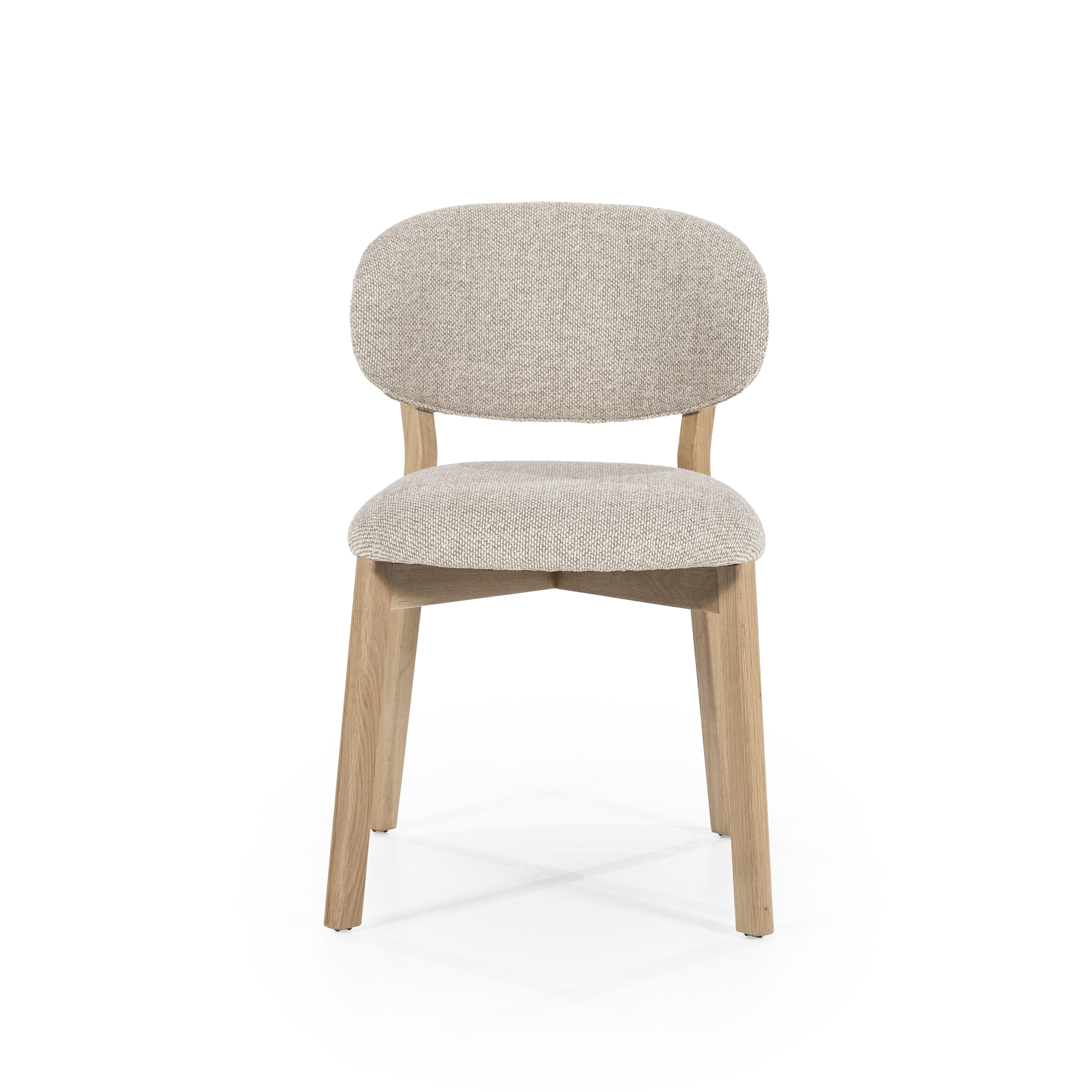 Eleonora Eetkamerstoel 'Mikky' kleur Taupe/Naturel
