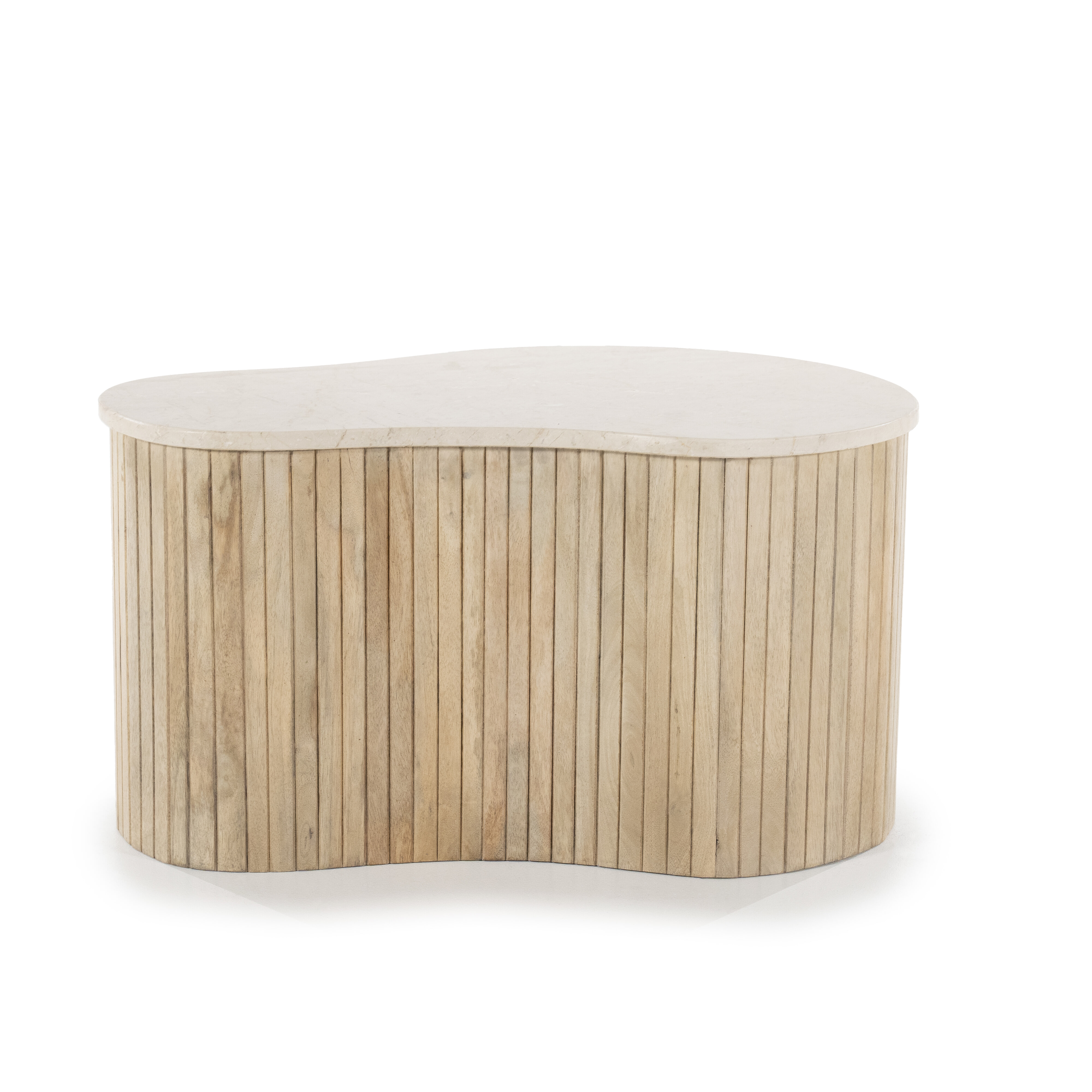 Eleonora Organische Salontafel 'Kira' Mangohout en marmer, 70 x 47cm