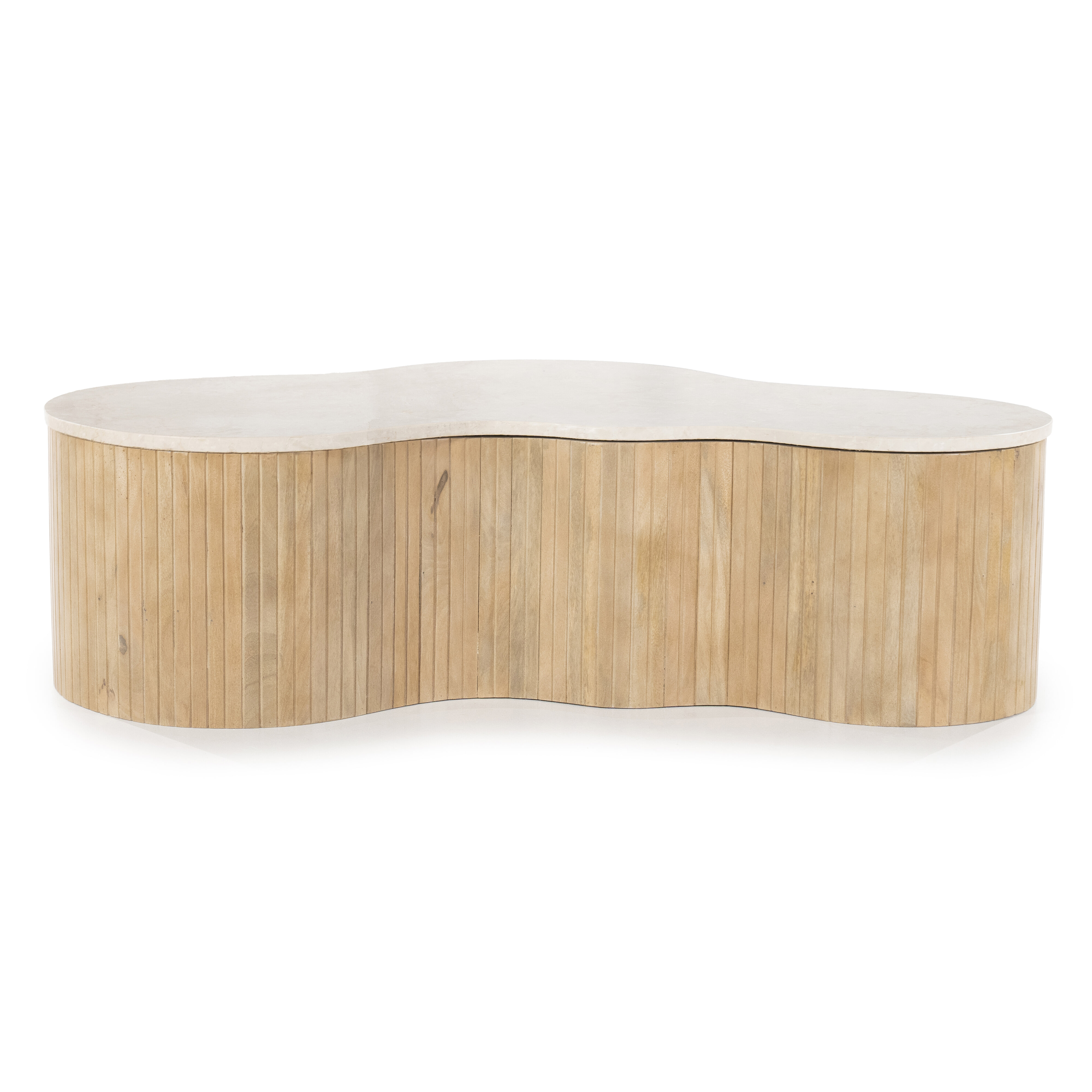 Eleonora Organische Salontafel 'Kira' Mangohout en marmer, 129 x 84cm