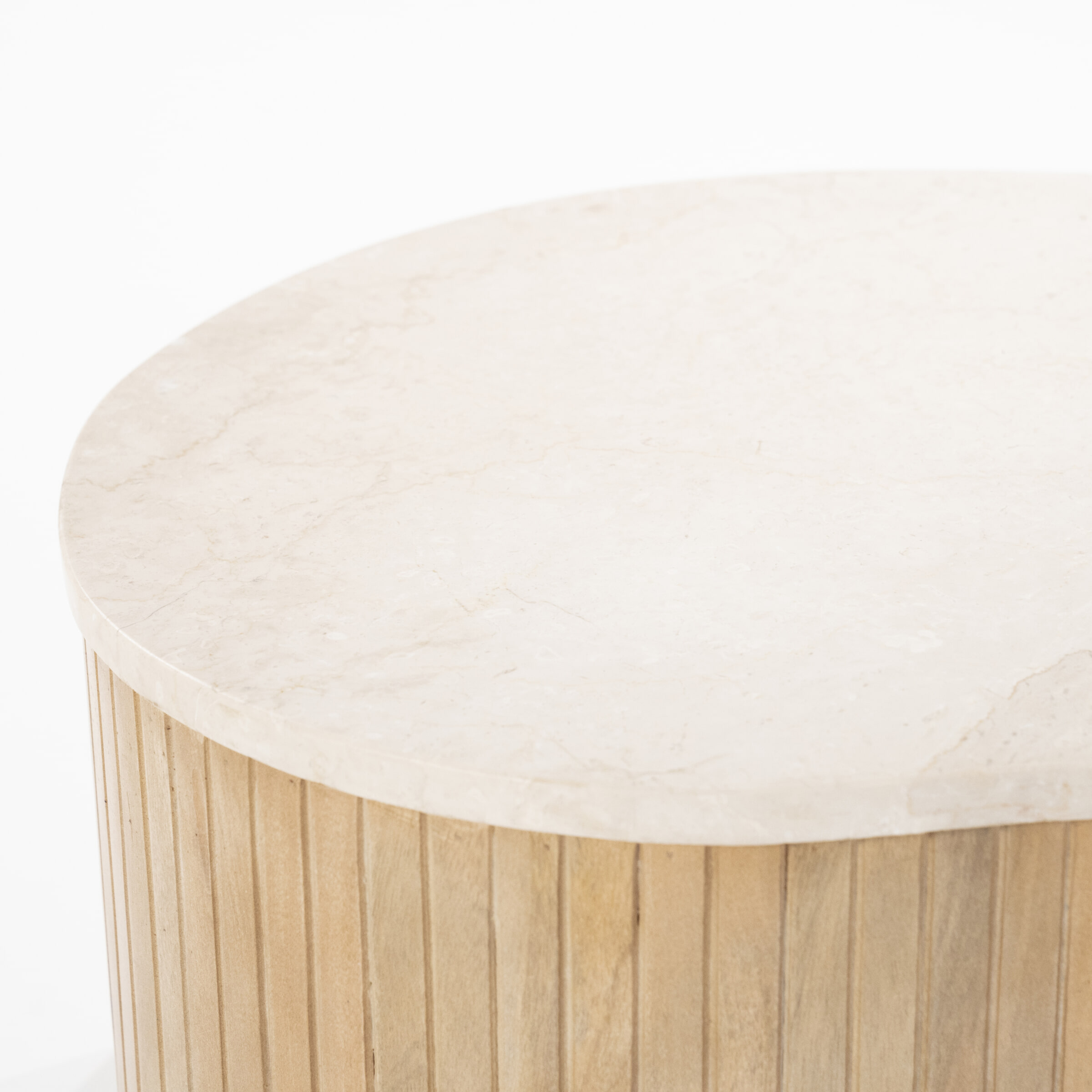 Eleonora Organische Salontafel 'Kira' Mangohout en marmer, 129 x 84cm