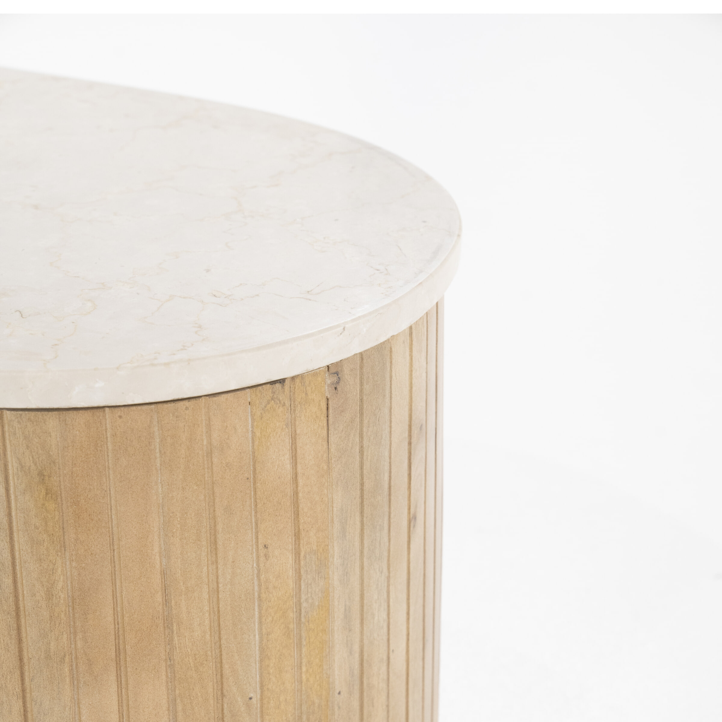 Eleonora Organische Salontafel 'Kira' Mangohout en marmer, 129 x 84cm