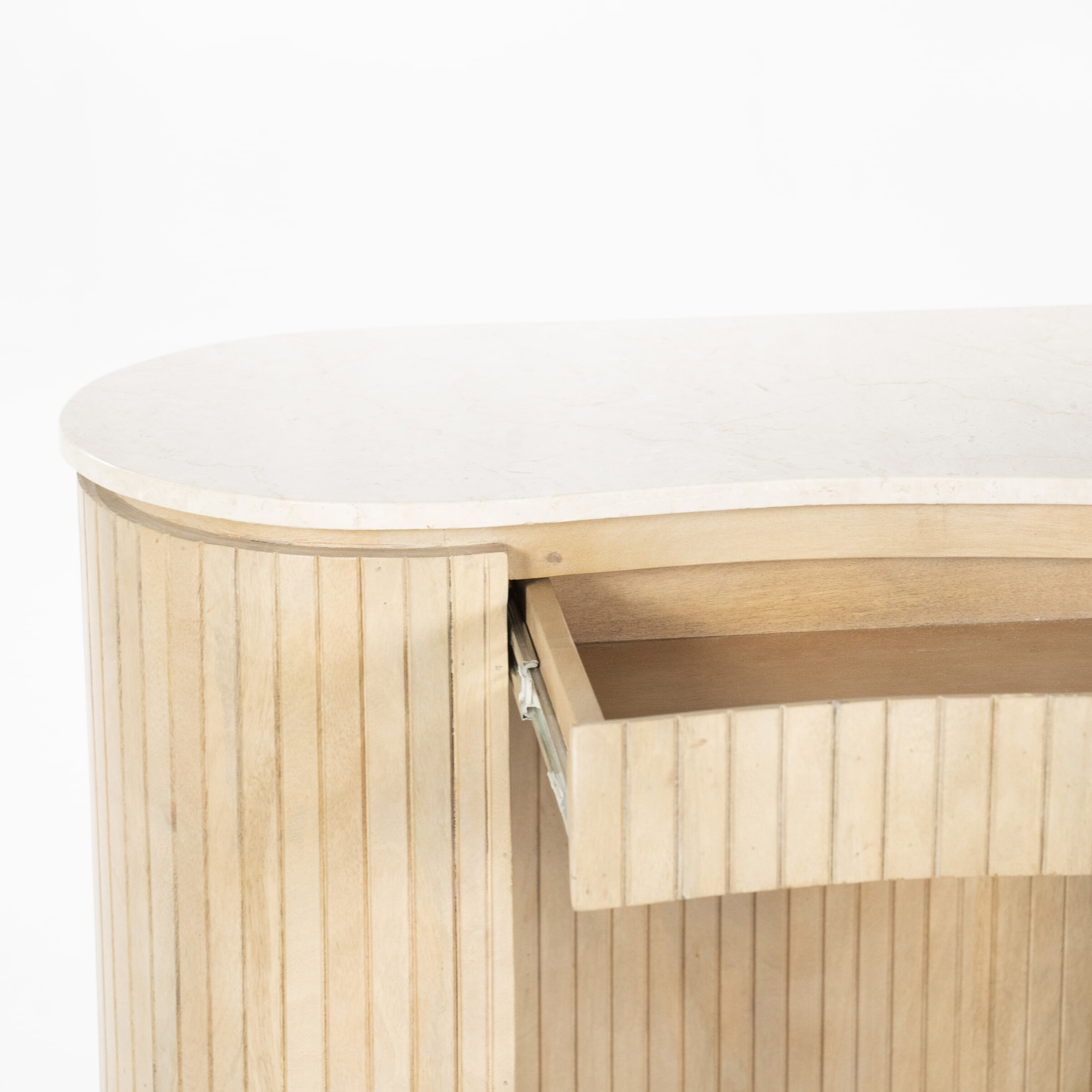 Eleonora Organisch Bureau 'Kira' Mangohout en marmer, 129 x 60cm