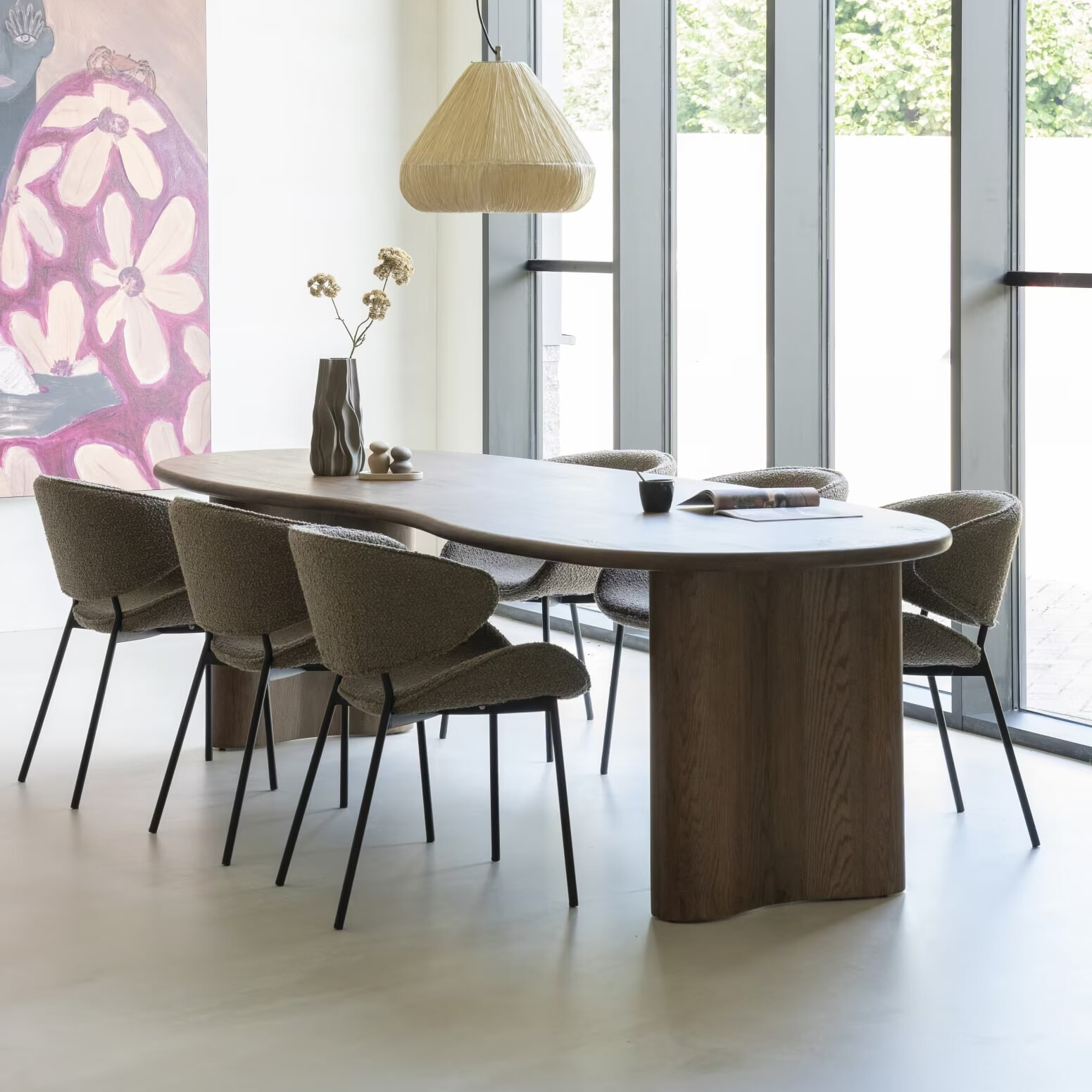 Eleonora Organische Eettafel 'Josh' Eiken, 300 x 110cm, kleur Bruin
