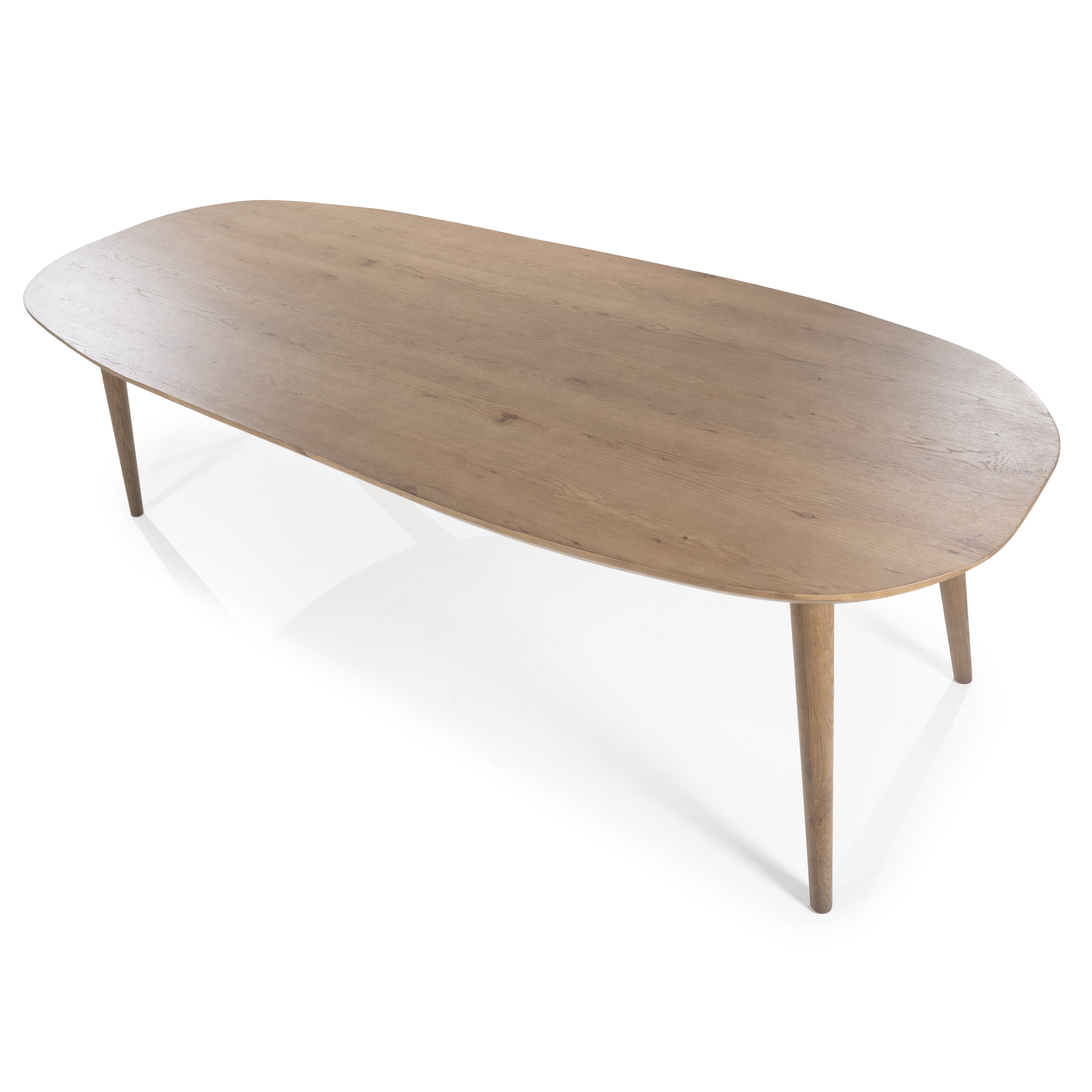 Eleonora Deens Ovale Eettafel 'Elijah' Eiken, 260 x 100cm, kleur Bruin