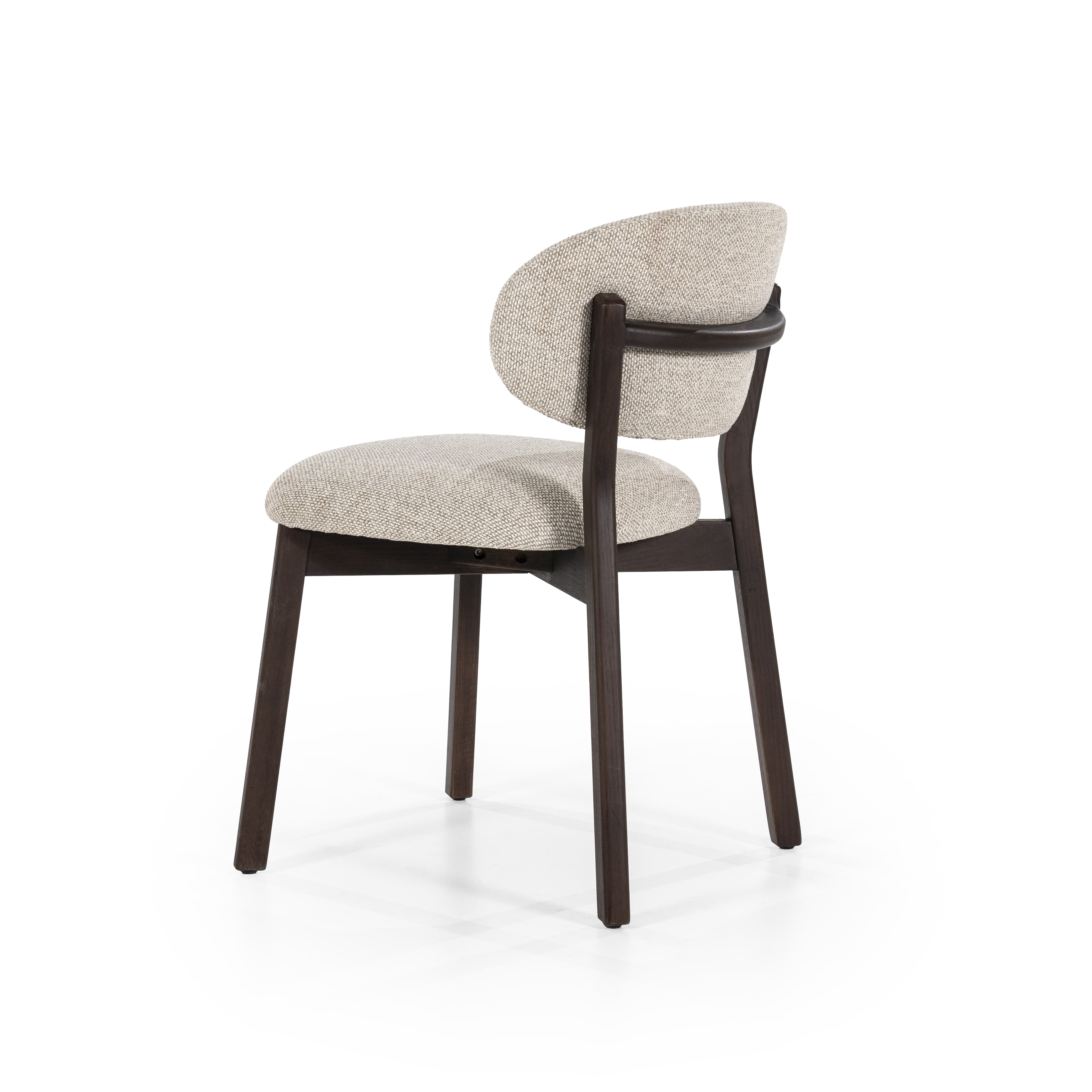 Eleonora Eetkamerstoel 'Mikky' kleur Taupe/Bruin