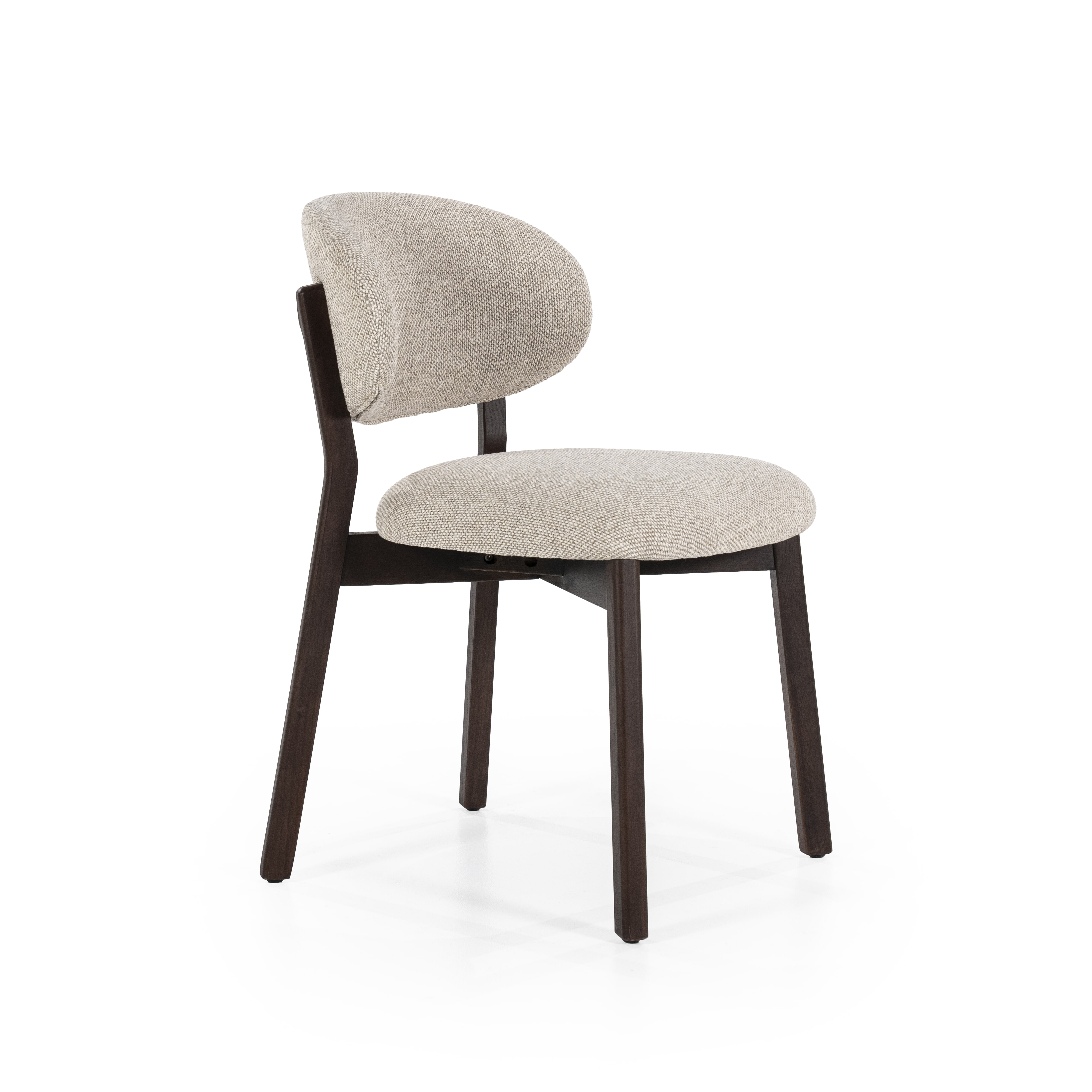 Eleonora Eetkamerstoel 'Mikky' kleur Taupe/Bruin