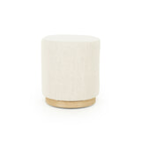 Eleonora Poef/Bijzettafel 'Avah' Bouclé, 41cm, kleur Beige