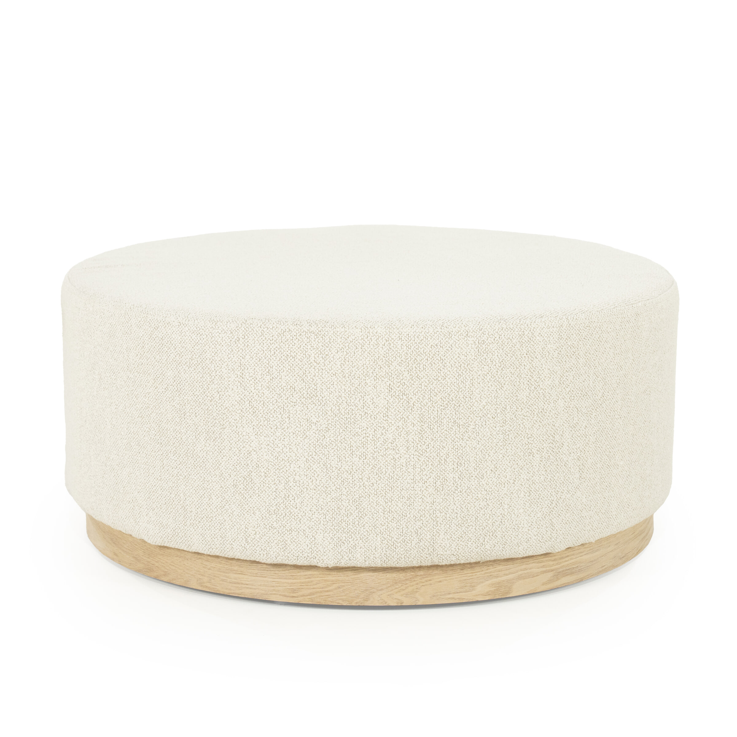 Eleonora Poef/Salontafel 'Avah' Bouclé, 80cm, kleur Beige
