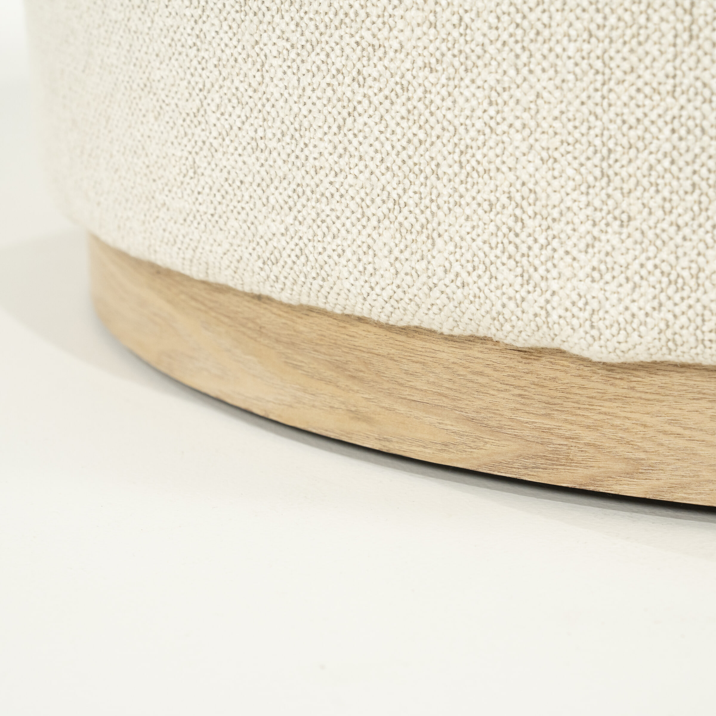 Eleonora Poef/Salontafel 'Avah' Bouclé, 80cm, kleur Beige