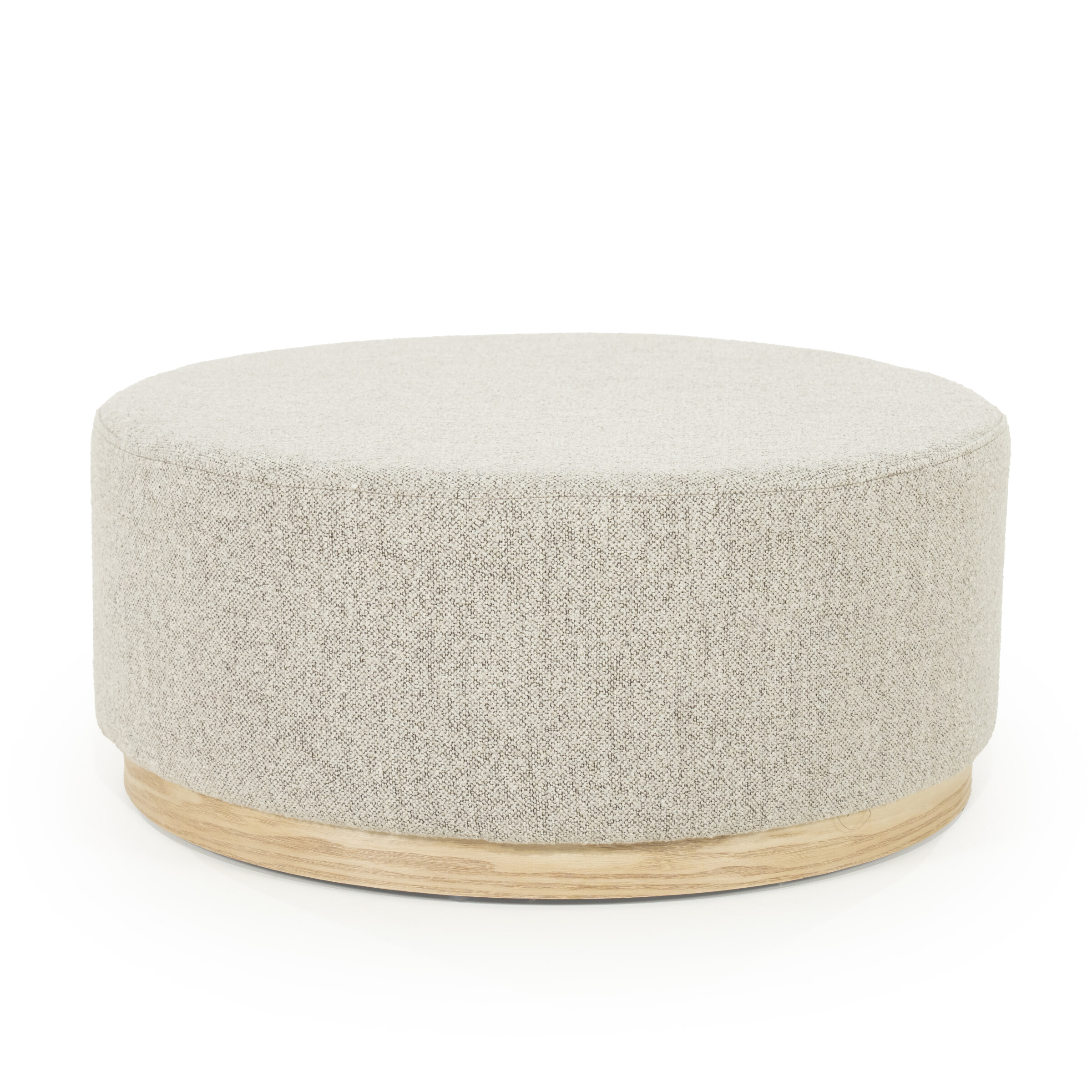 Eleonora Poef/Salontafel 'Avah' Bouclé, 80cm, kleur Taupe