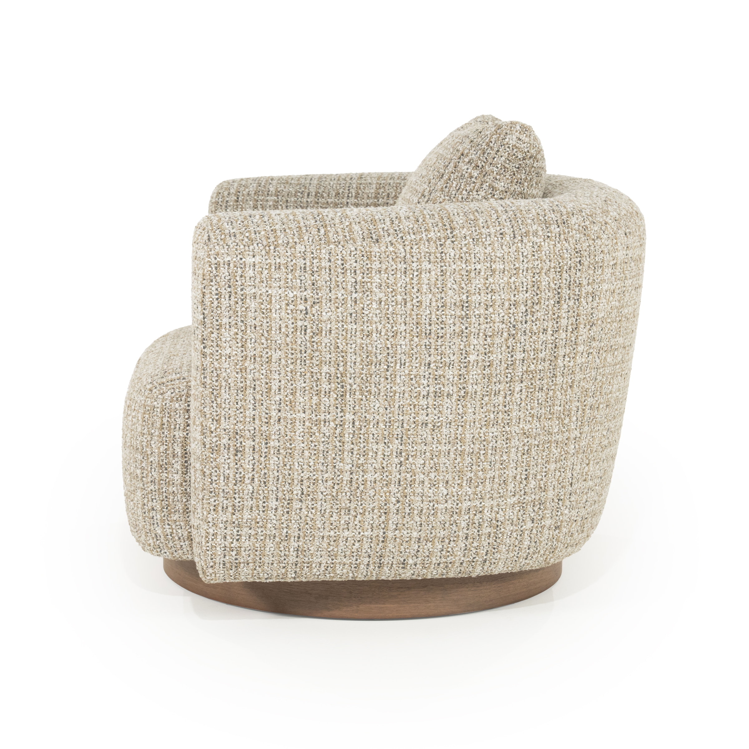 Eleonora Draaifauteuil 'Jordan' Grove Bouclé, kleur Taupe