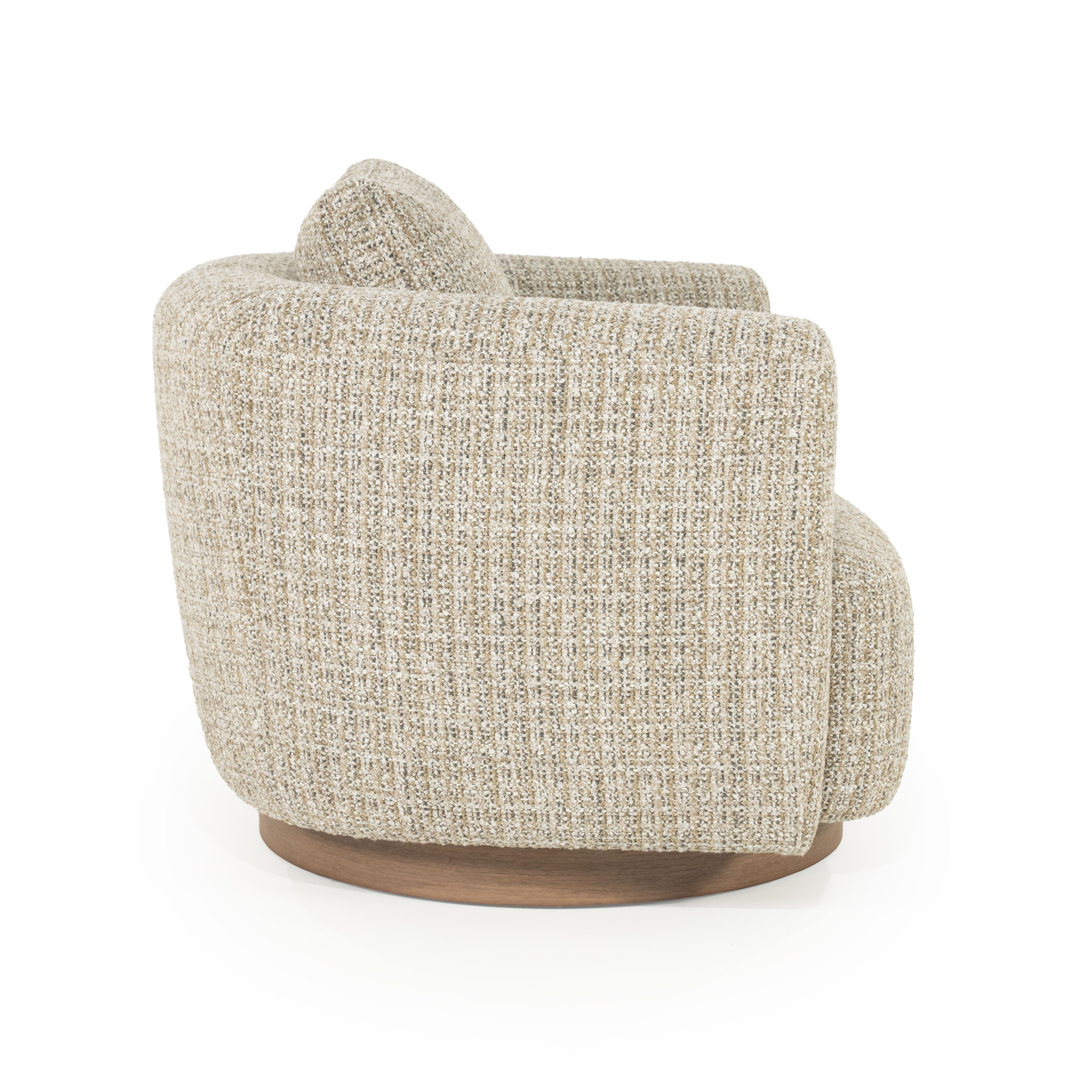 Eleonora Draaifauteuil 'Jordan' Grove Bouclé, kleur Taupe